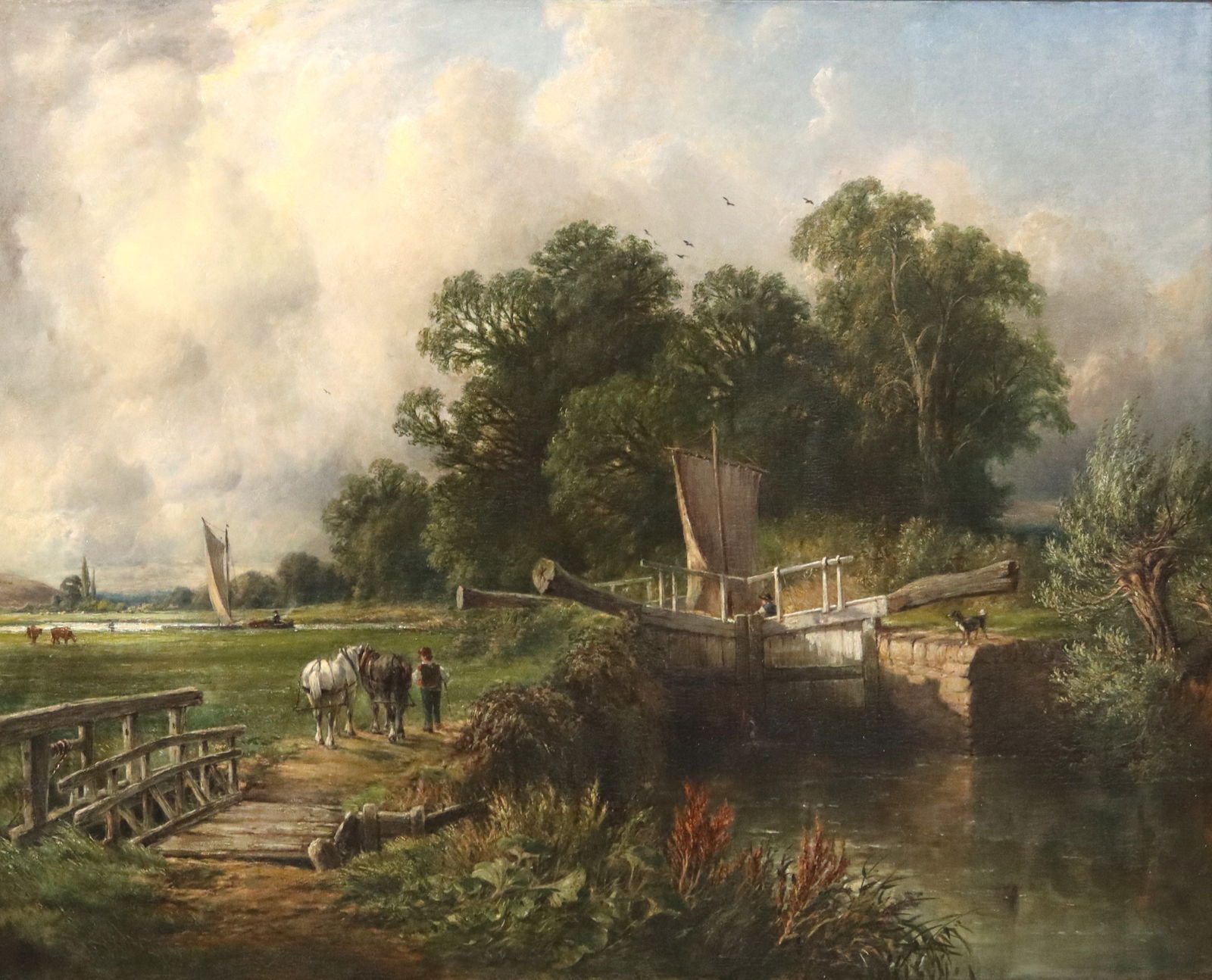THOMAS JAMES SOPER (1817-1893) CANAL WITH LOCK (1 of 4)