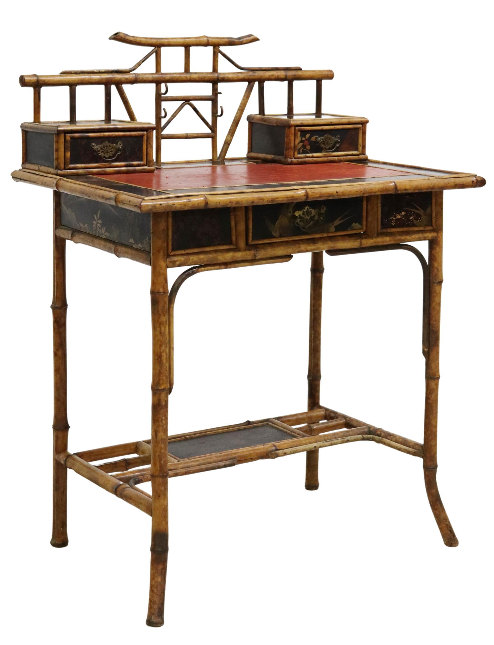 VICTORIAN AESTHETIC JAPANNED BAMBOO WRITING DESK (1 of 4)