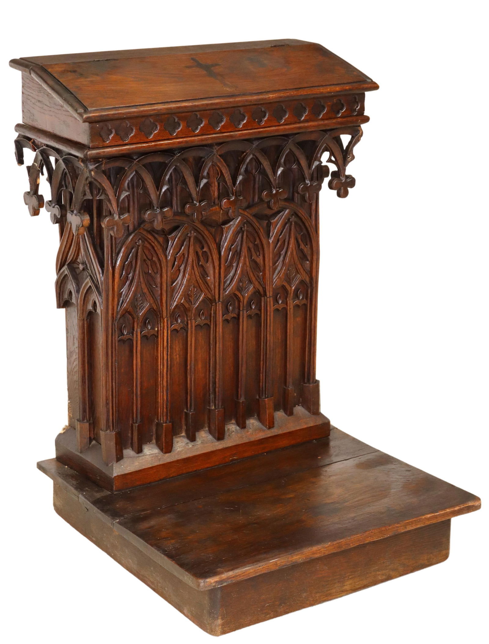 FRENCH GOTHIC REVIVAL CARVED OAK PRIE-DIEU (1 of 5)
