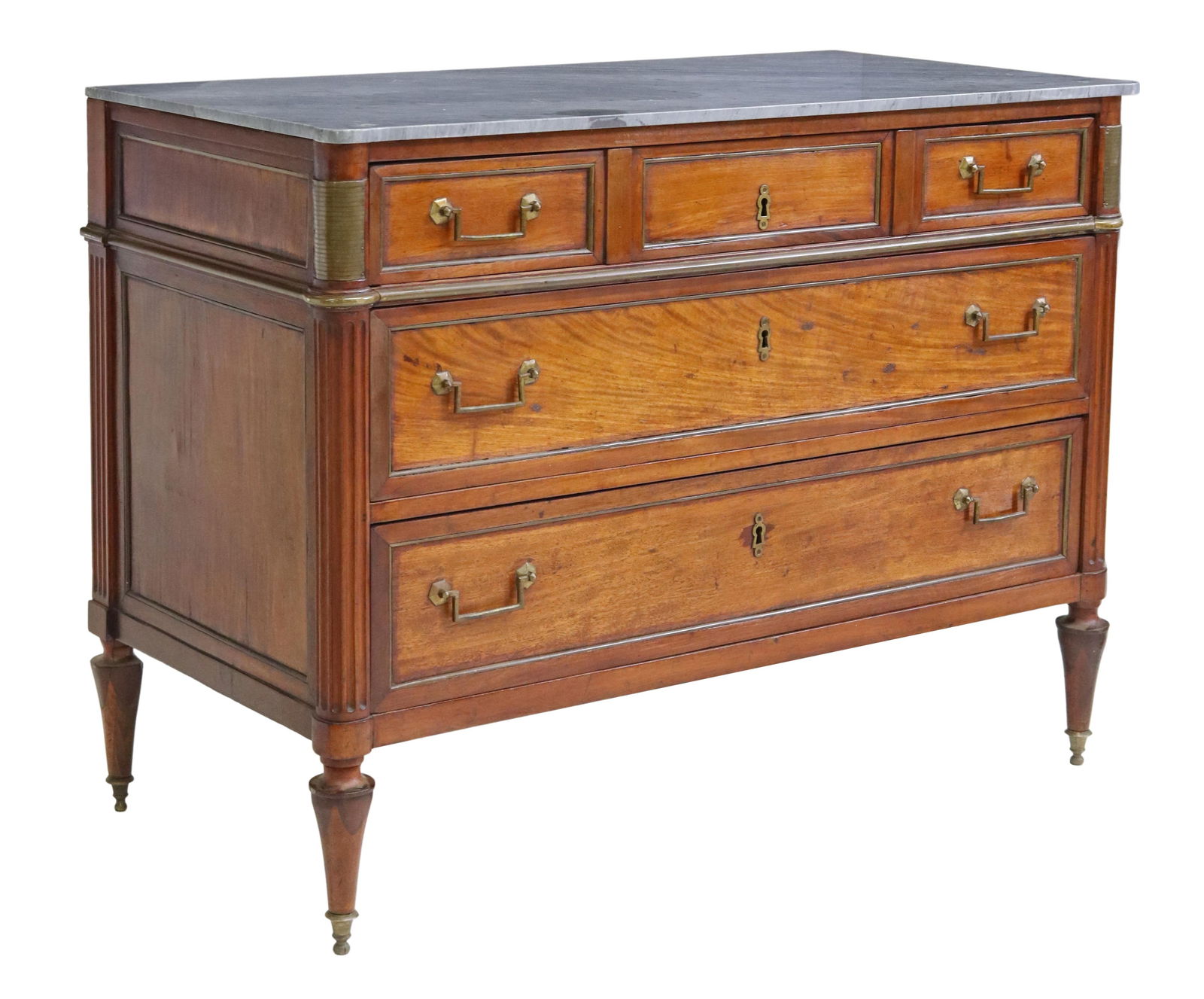 FRENCH LOUIS XVI STYLE MARBLE-TOP COMMODE (1 of 5)