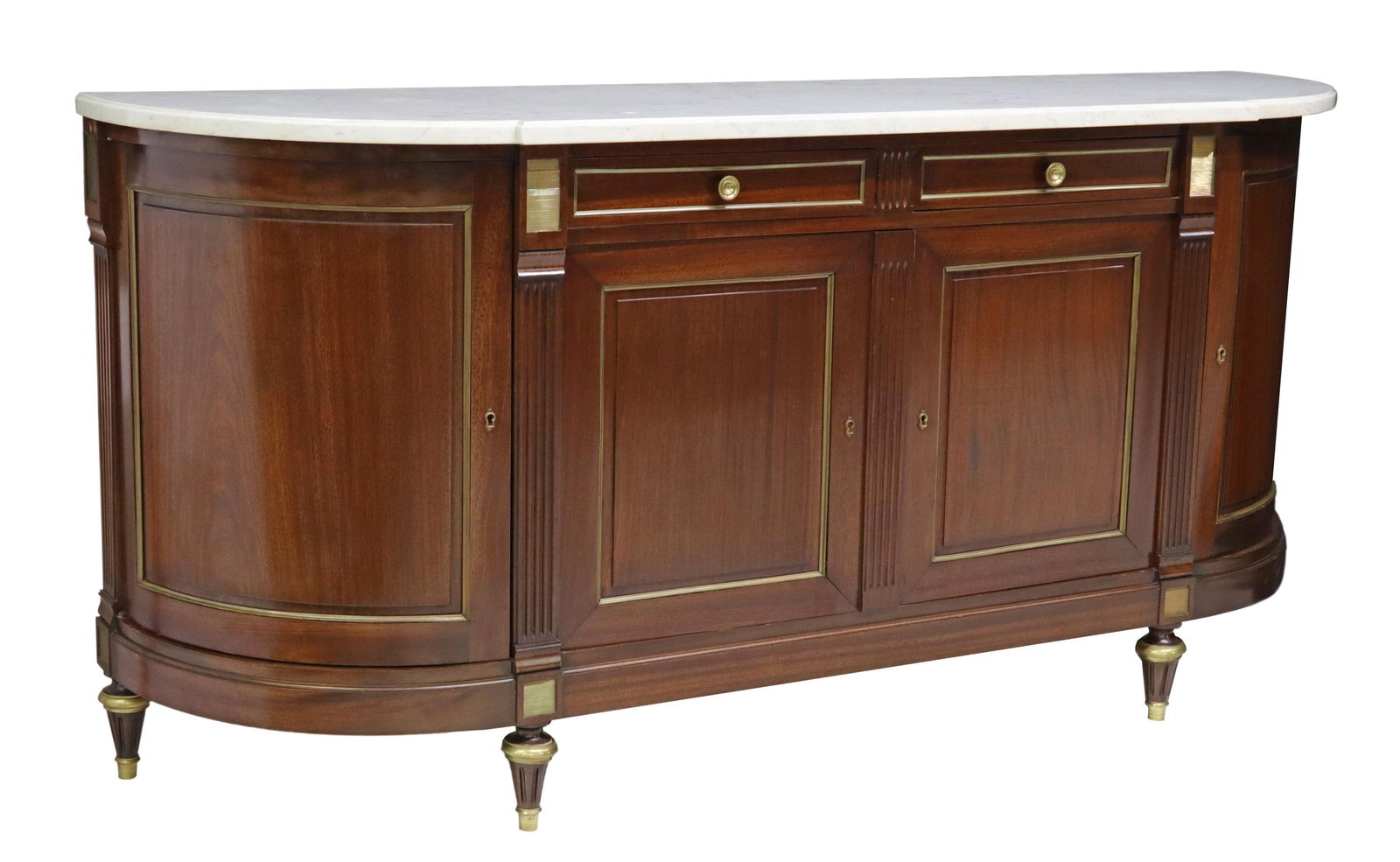LOUIS XVI STYLE MARBLE-TOP MAHOGANY SIDEBOARD (1 of 6)