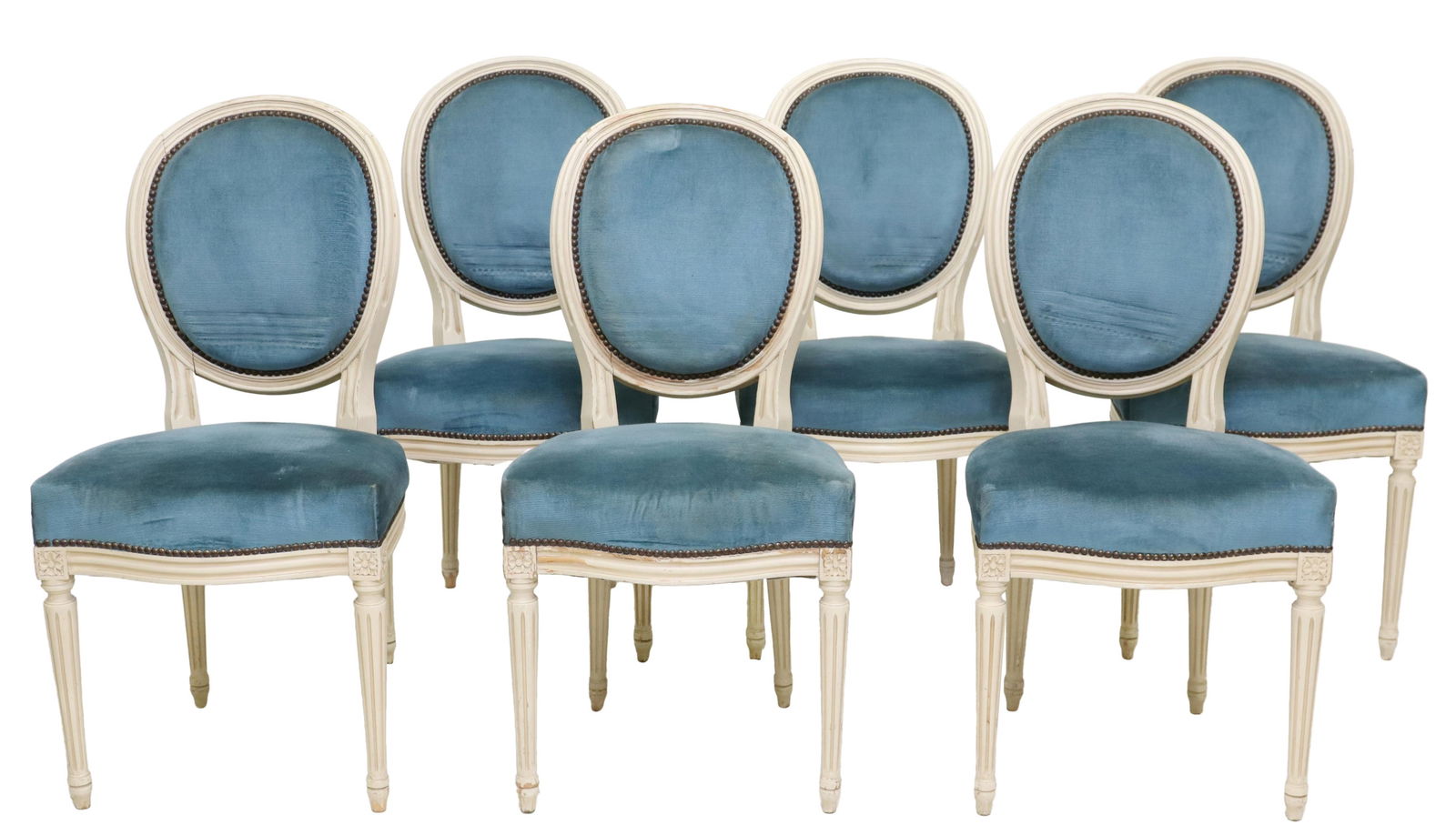 (6) FRENCH LOUIS XVI STYLE UPHOLSTERED CHAIRS (1 of 4)