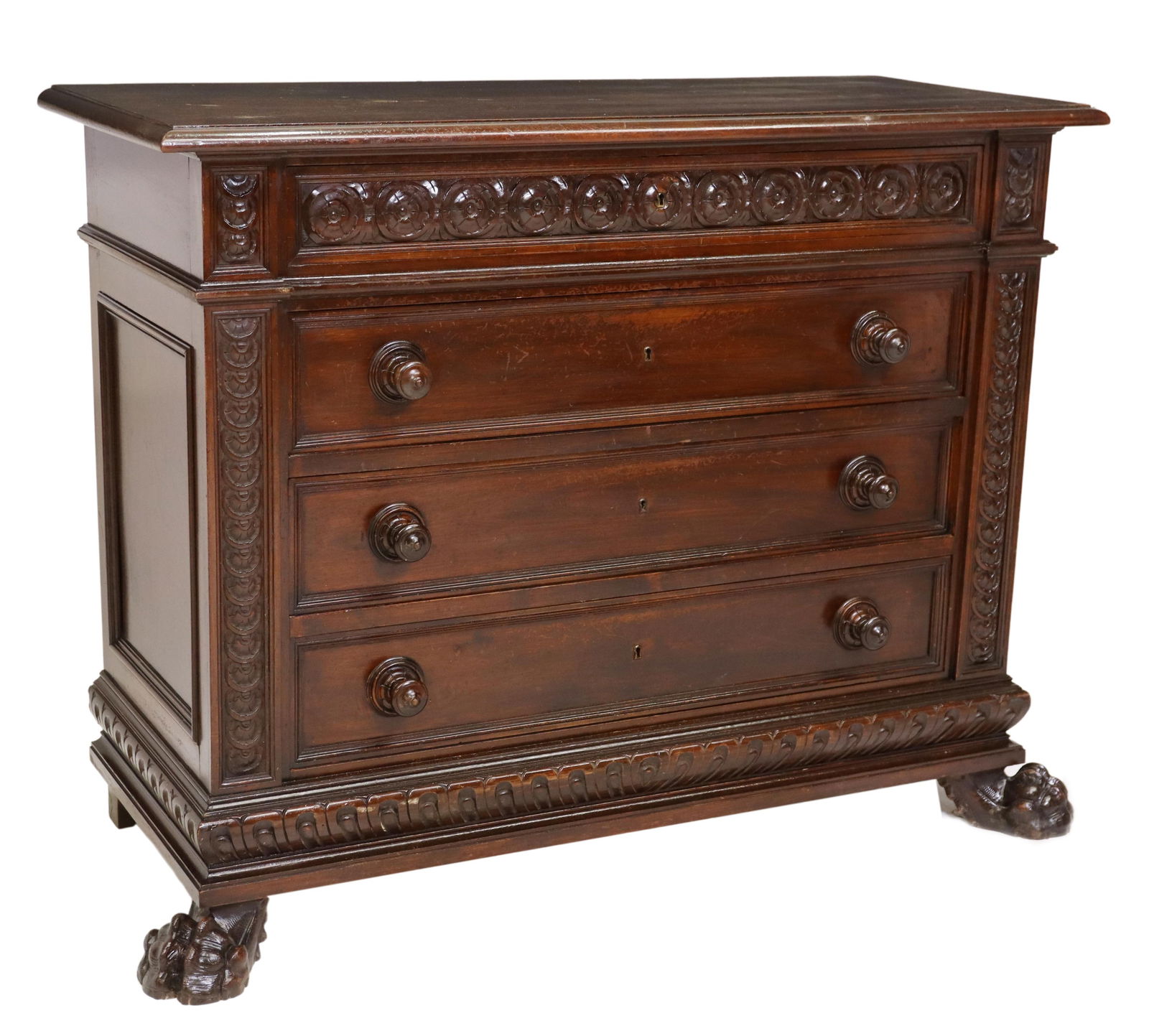 ITALIAN RENAISSANCE REVIVAL PAW FOOT COMMODE (1 of 5)
