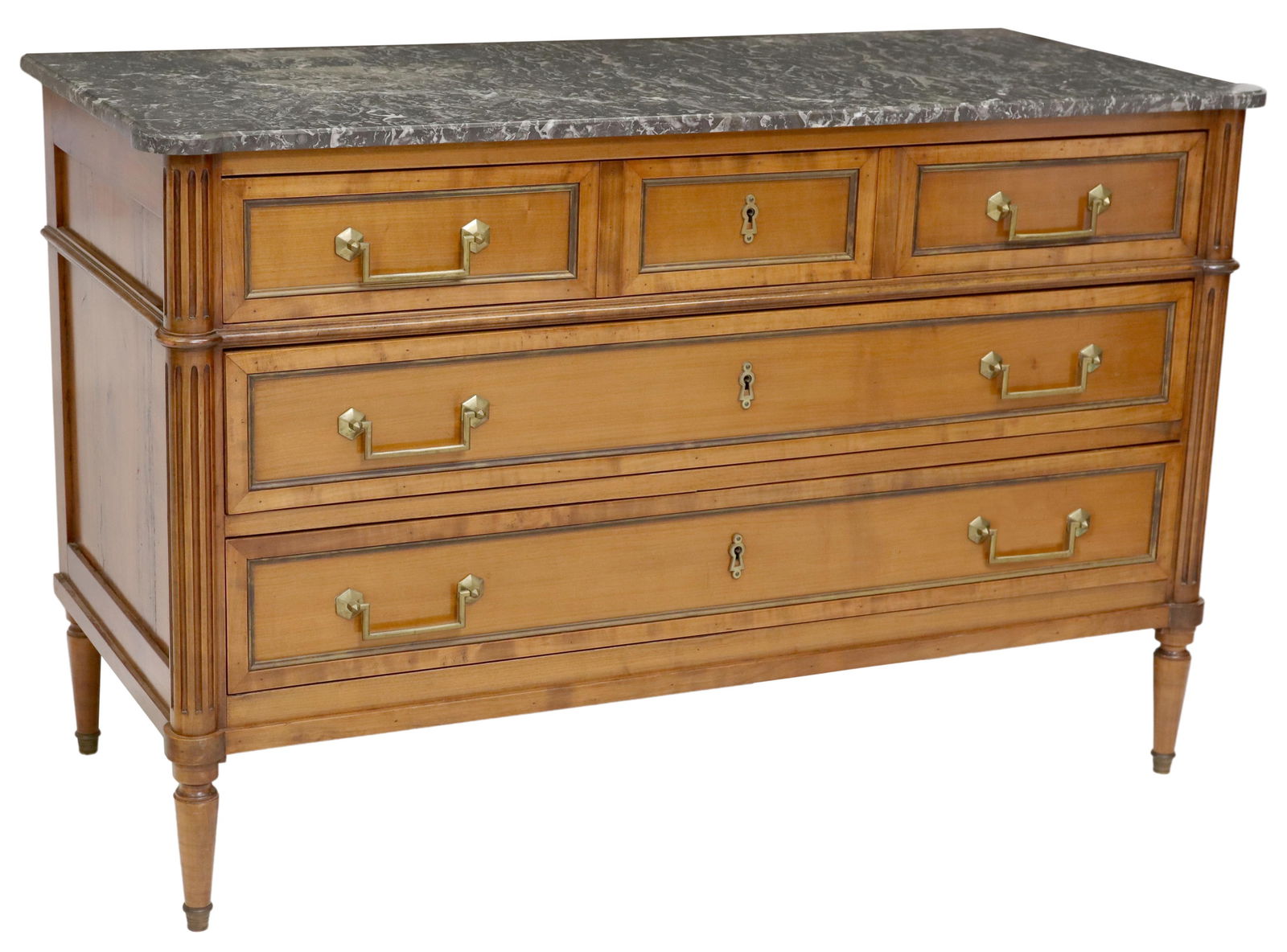 FRENCH LOUIS XVI STYLE MARBLE-TOP COMMODE (1 of 5)