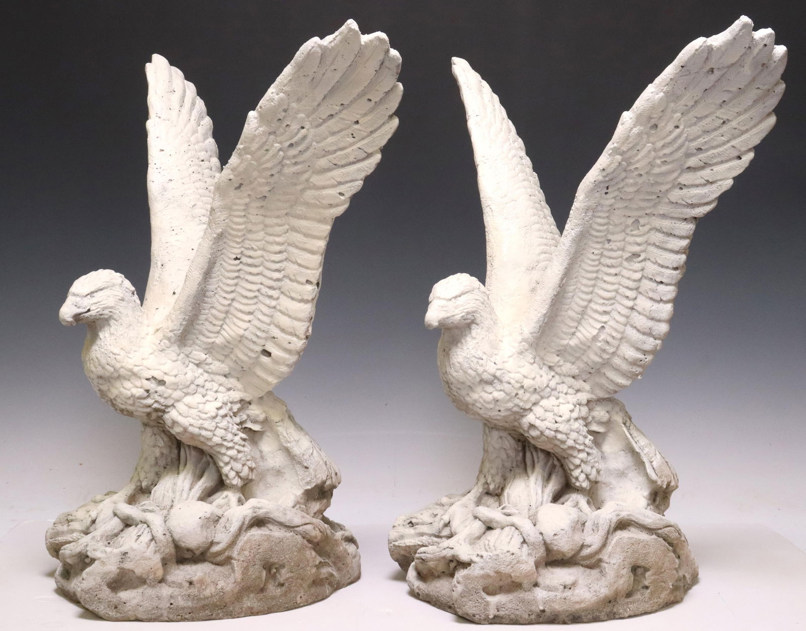 (2) CAST CONCRETE GARDEN SCULPTURES, EAGLES (1 of 3)
