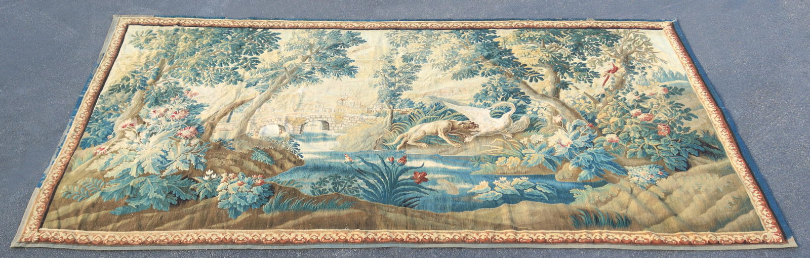 MONUMENTAL FRENCH VERDURE TAPESTRY 8'9" X 16'0" (1 of 4)