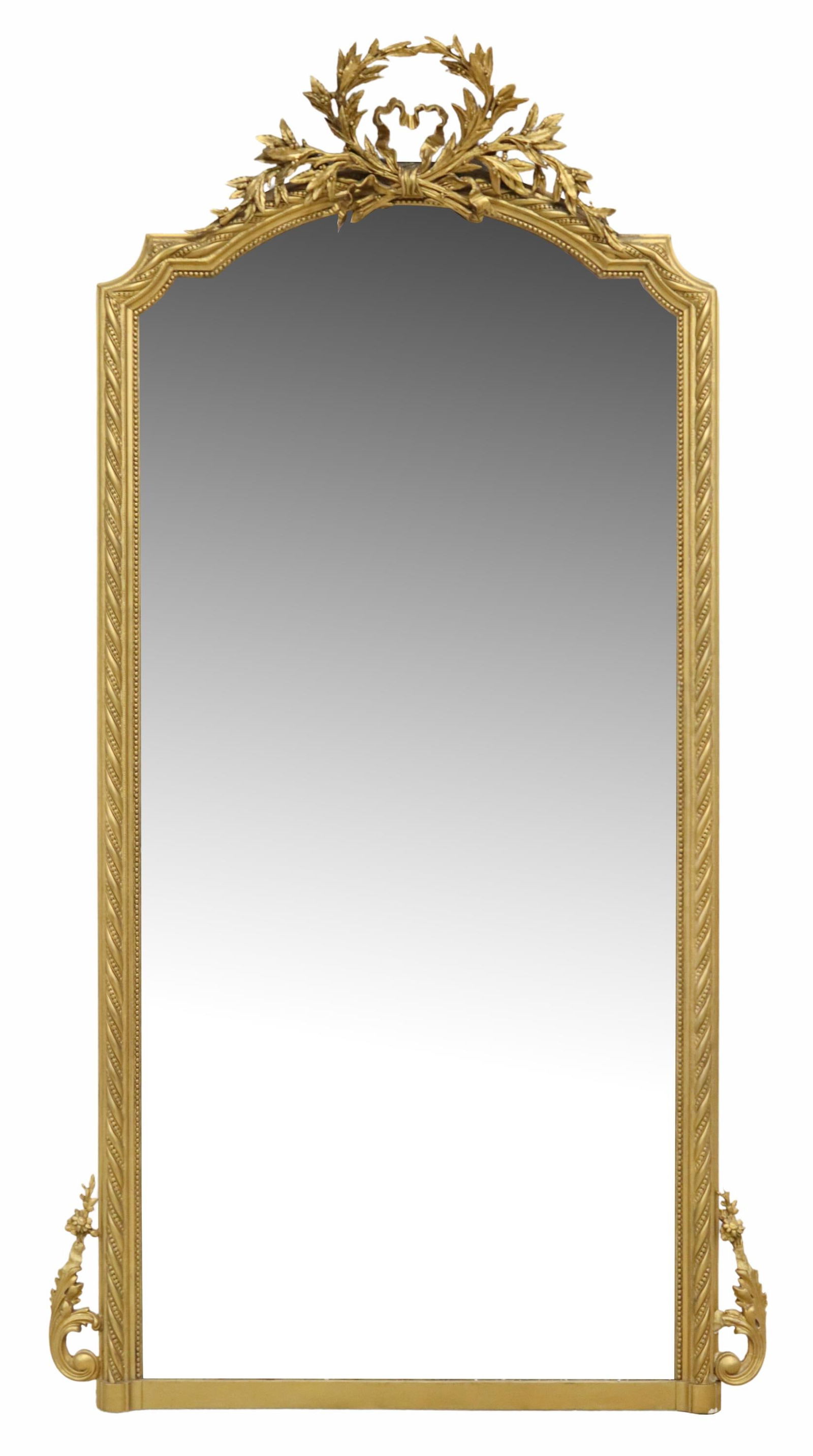 FRENCH LOUIS XVI STYLE GILT PAINTED WALL MIRROR (1 of 3)