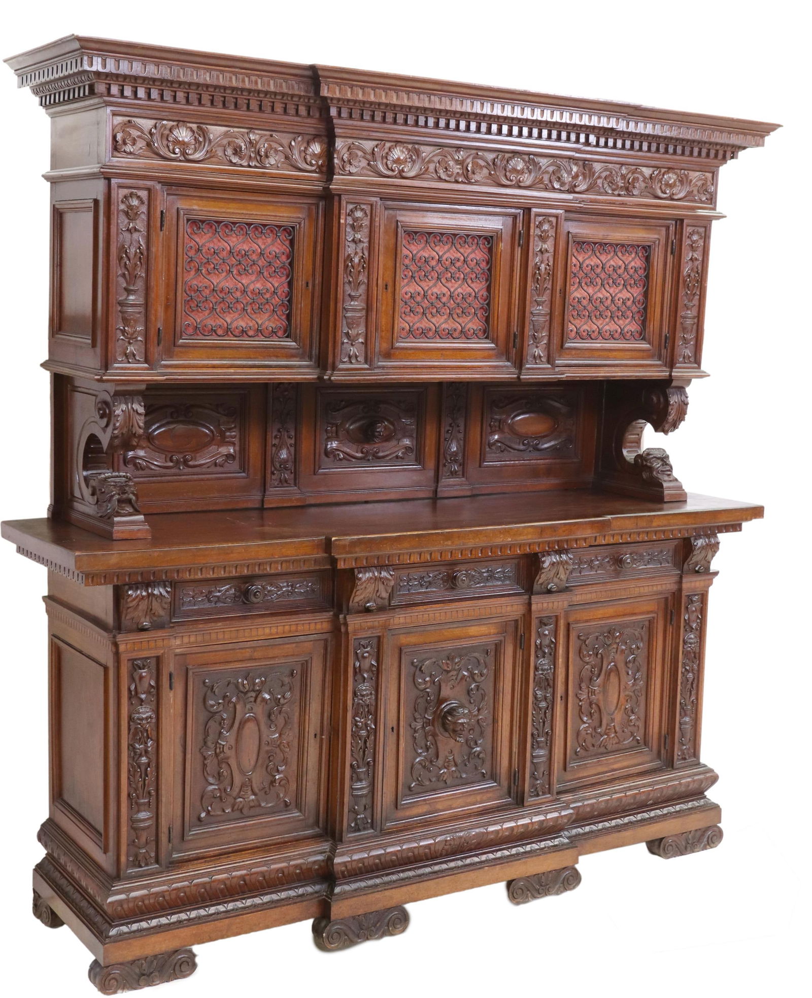 ITALIAN RENAISSANCE REVIVAL WALNUT SIDEBOARD (1 of 8)