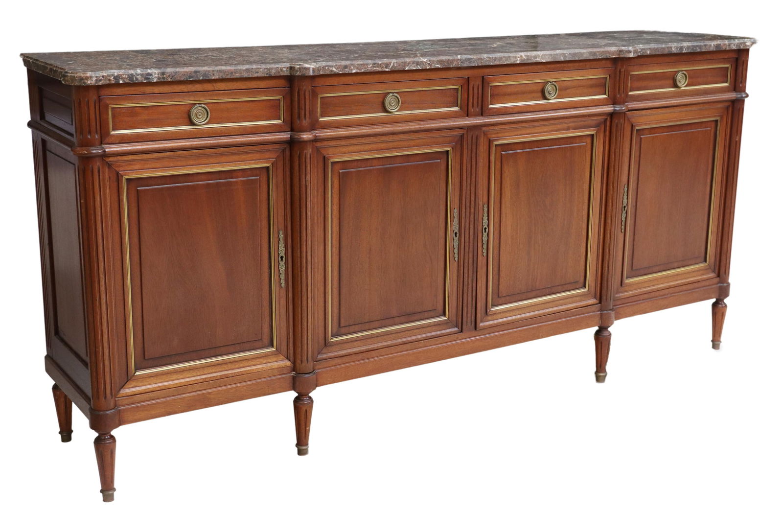 LOUIS XVI STYLE MARBLE-TOP MAHOGANY SIDEBOARD (1 of 6)