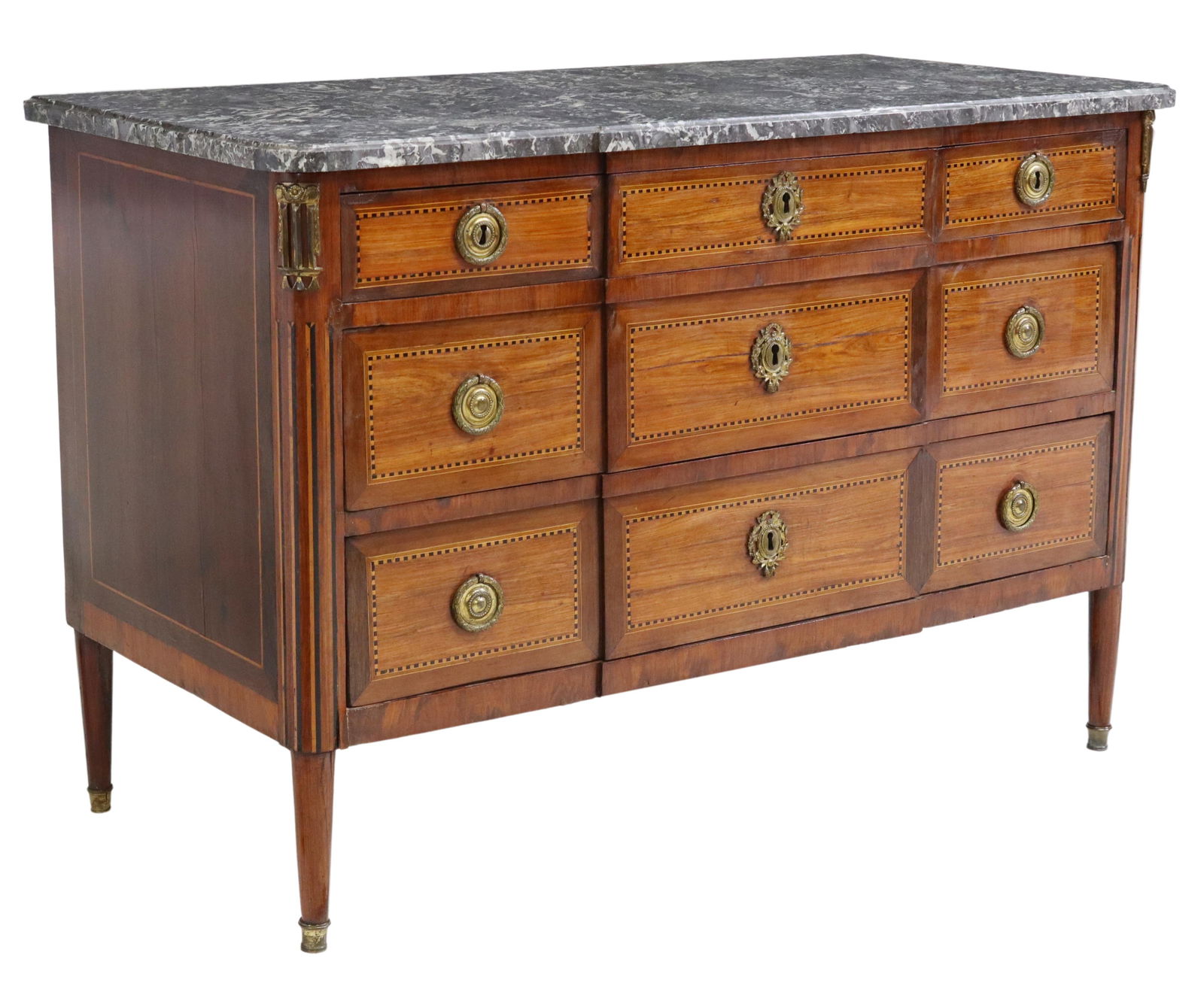 FRENCH LOUIS XVI STYLE MARBLE-TOP COMMODE (1 of 5)