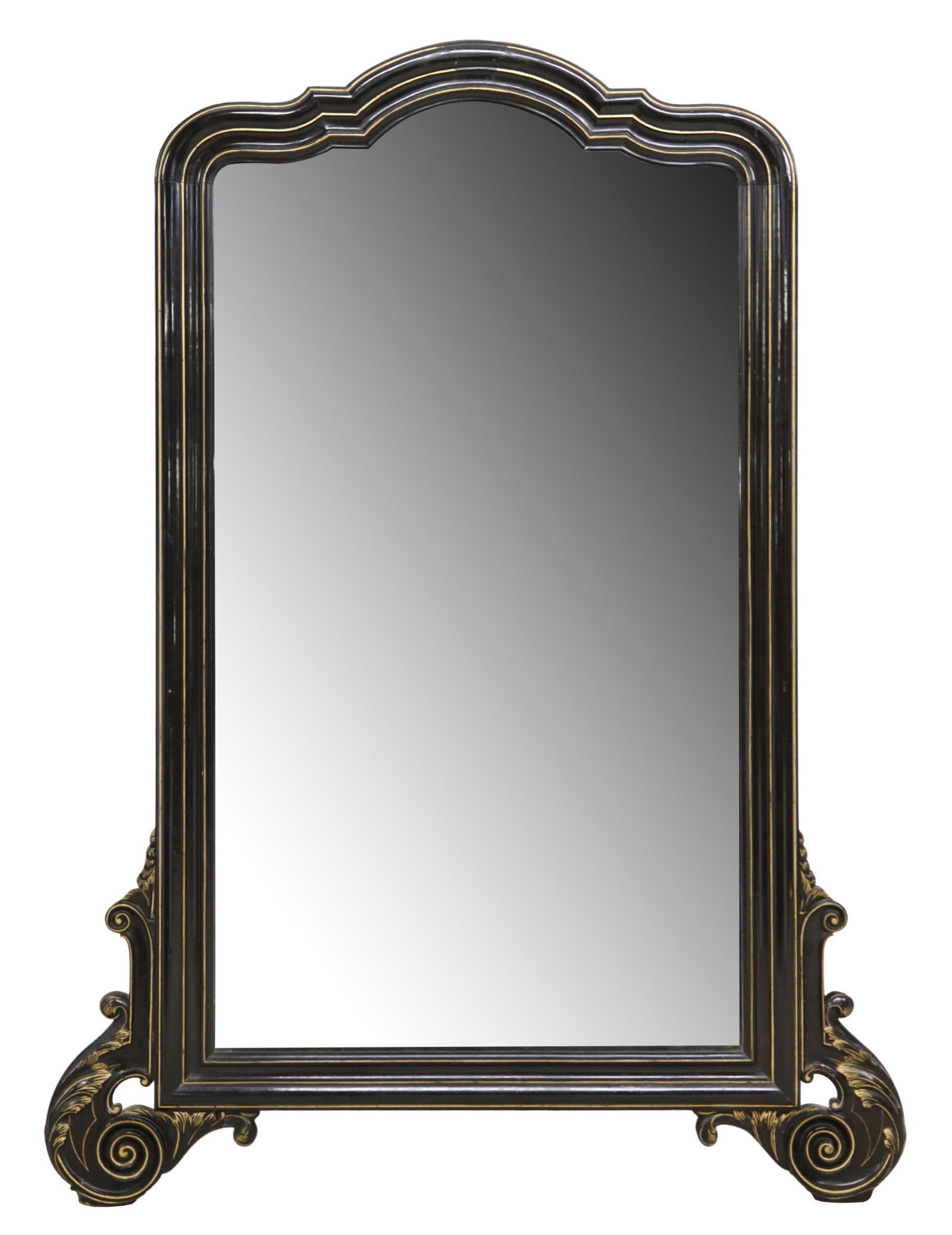 FRENCH PARCEL GILT & BLACK PAINTED MIRROR 81"x60" (1 of 3)