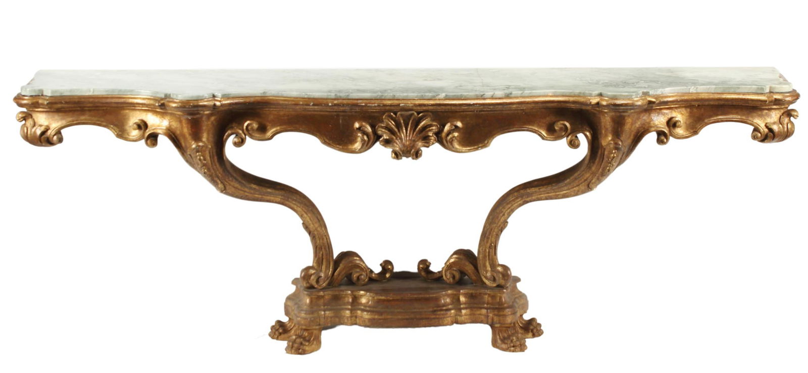 MONUMENTAL BAROQUE STYLE GILTWOOD CONSOLE TABLE (1 of 4)