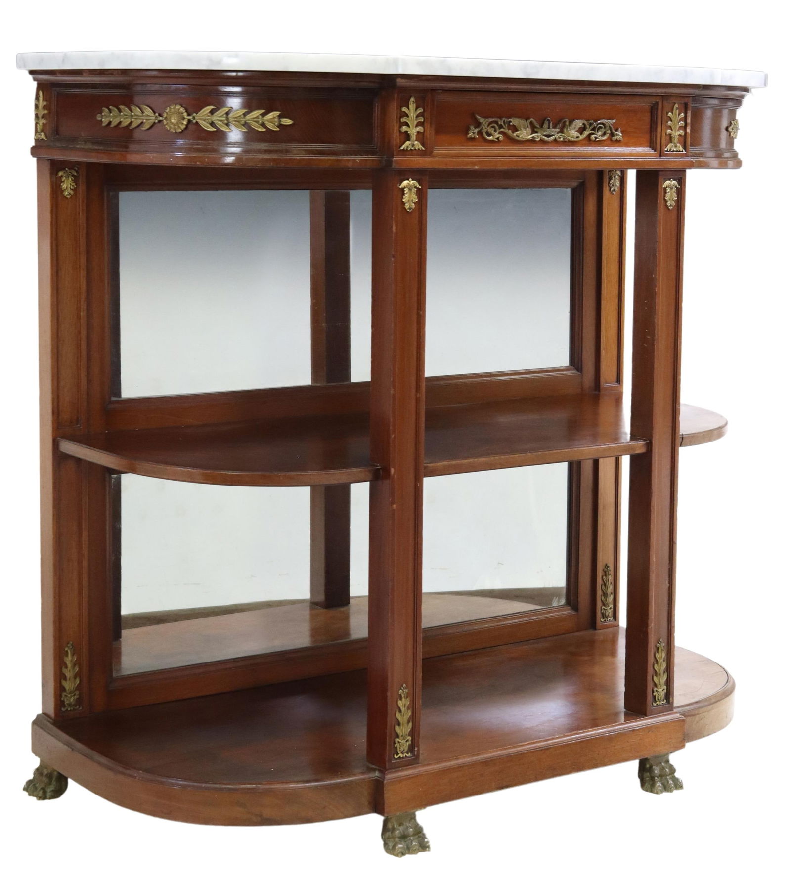 FRENCH EMPIRE STYLE MIRRORED MAHOGANY SERVER (1 of 5)