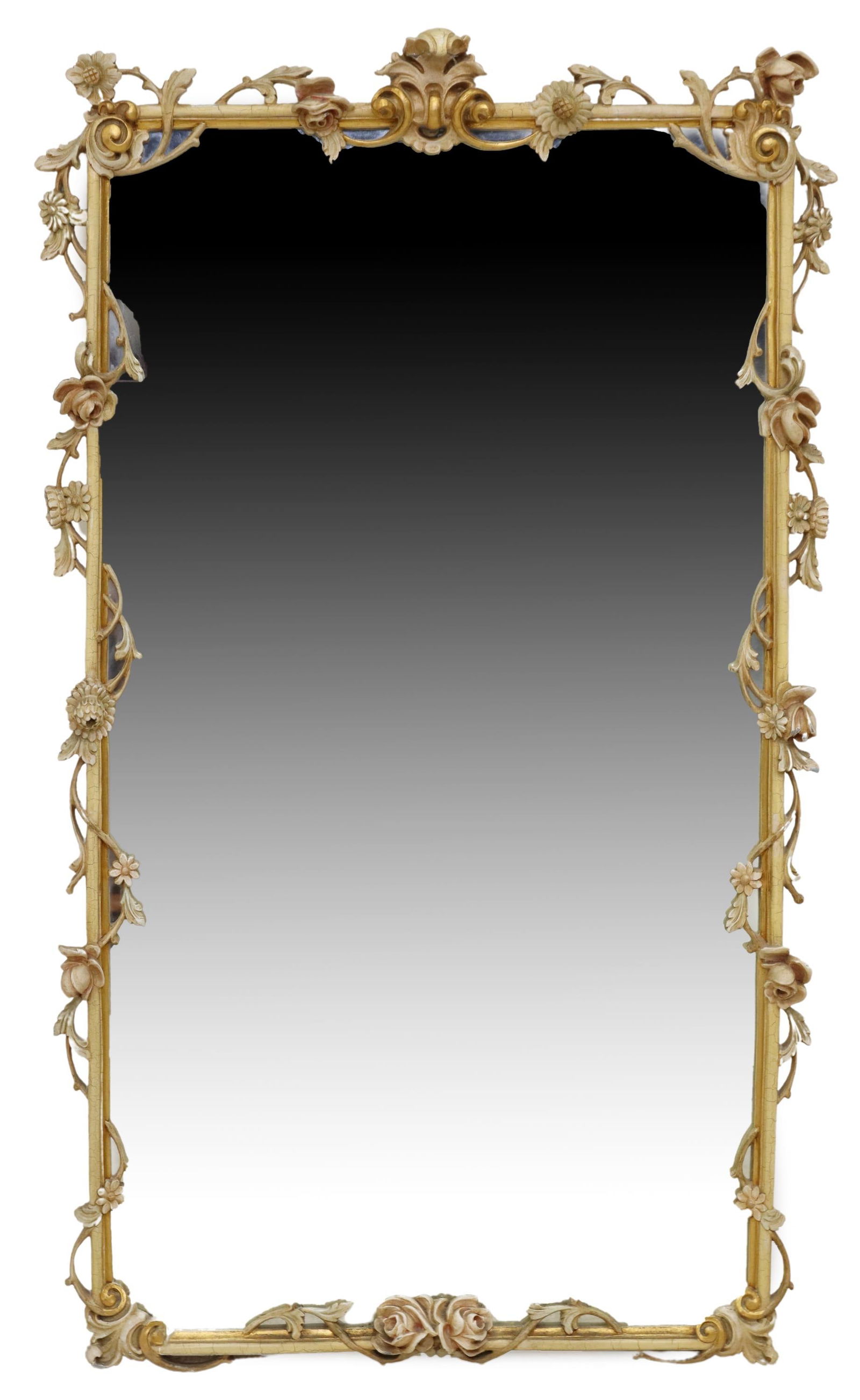 ITALIAN VENETIAN PAINTED FLORAL MIRROR (1 of 3)