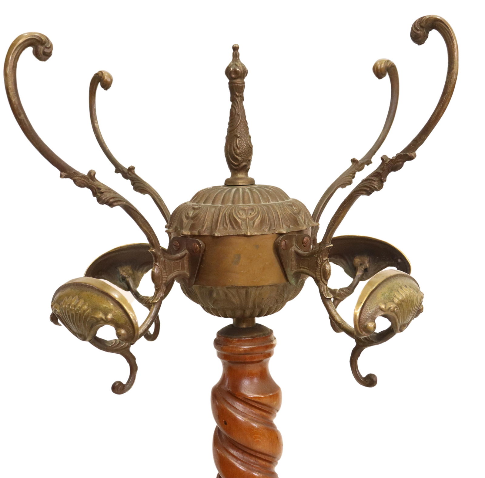 ITALIAN TWIST WOOD STANDARD STANDING HALL TREE (1 of 4)