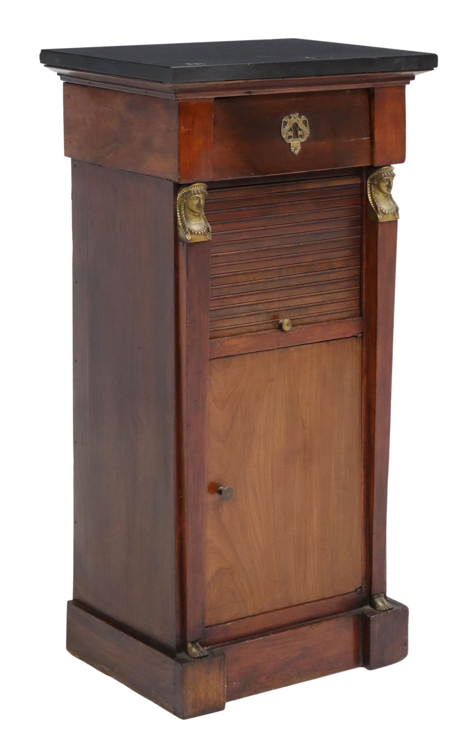 FRENCH EMPIRE STYLE MARBLE-TOP NIGHTSTAND (1 of 6)