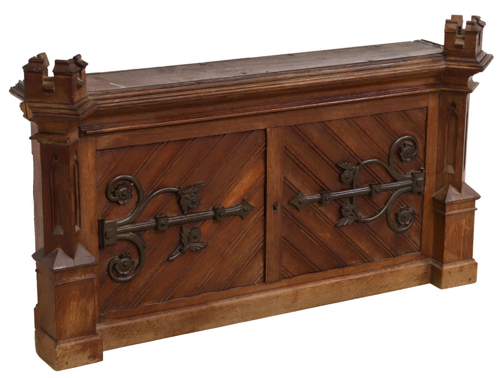 GOTHIC REVIVAL WROUGHT IRON MOUNTED CABINET (1 of 4)