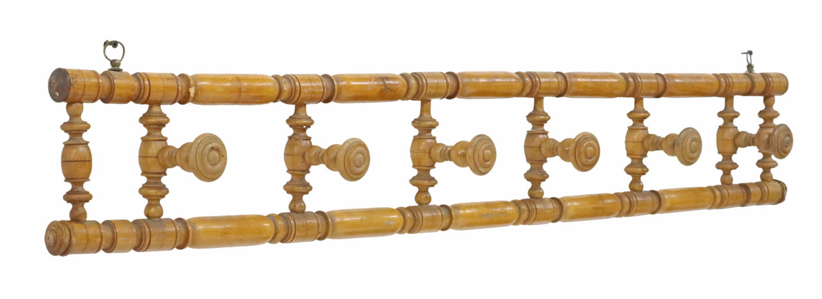 VICTORIAN TURNED WOOD WALL-MOUNTED COAT RACK (1 of 2)