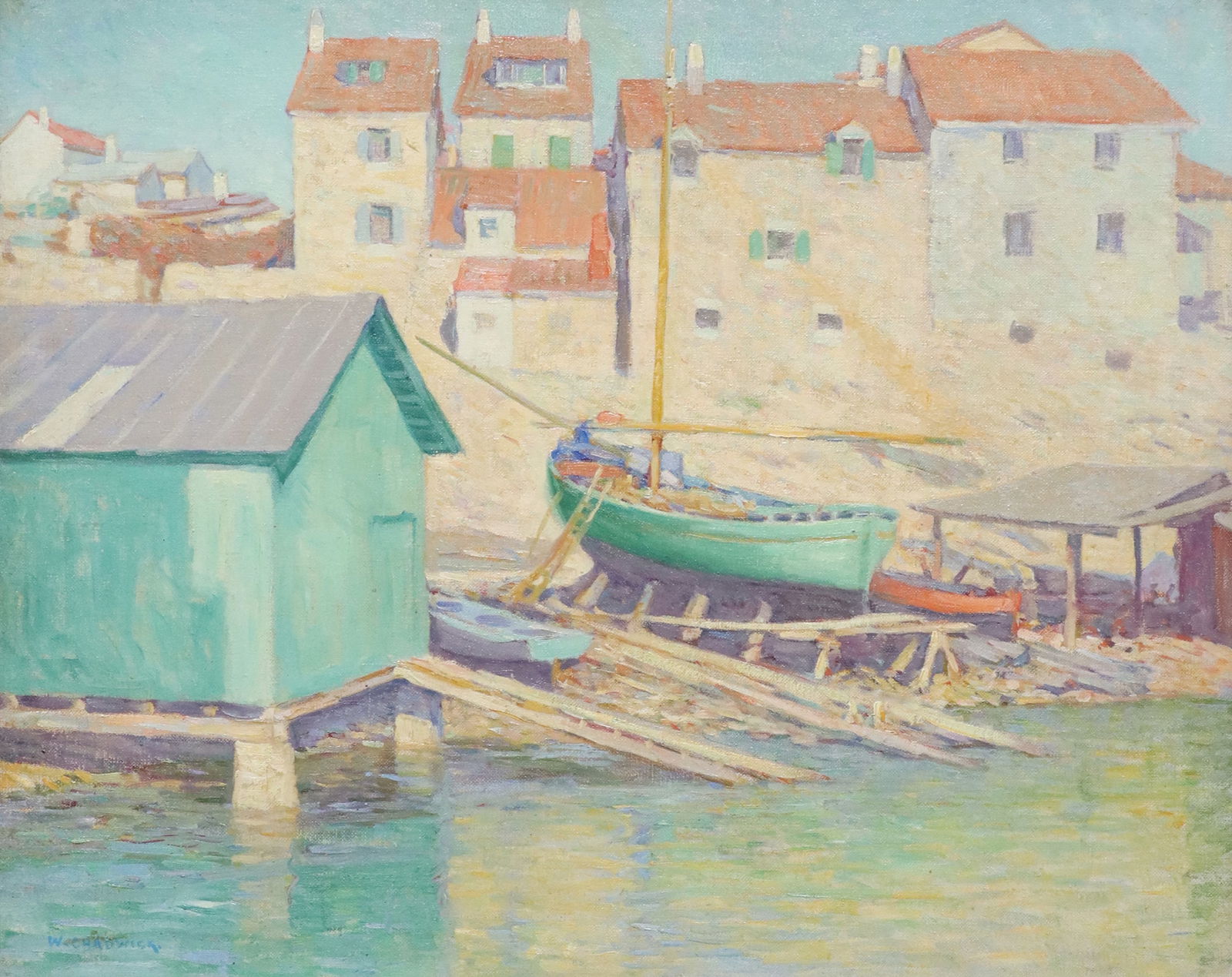 WILLIAM CHADWICK (1879-1962) 'VILLAGE DRY DOCK' (1 of 8)