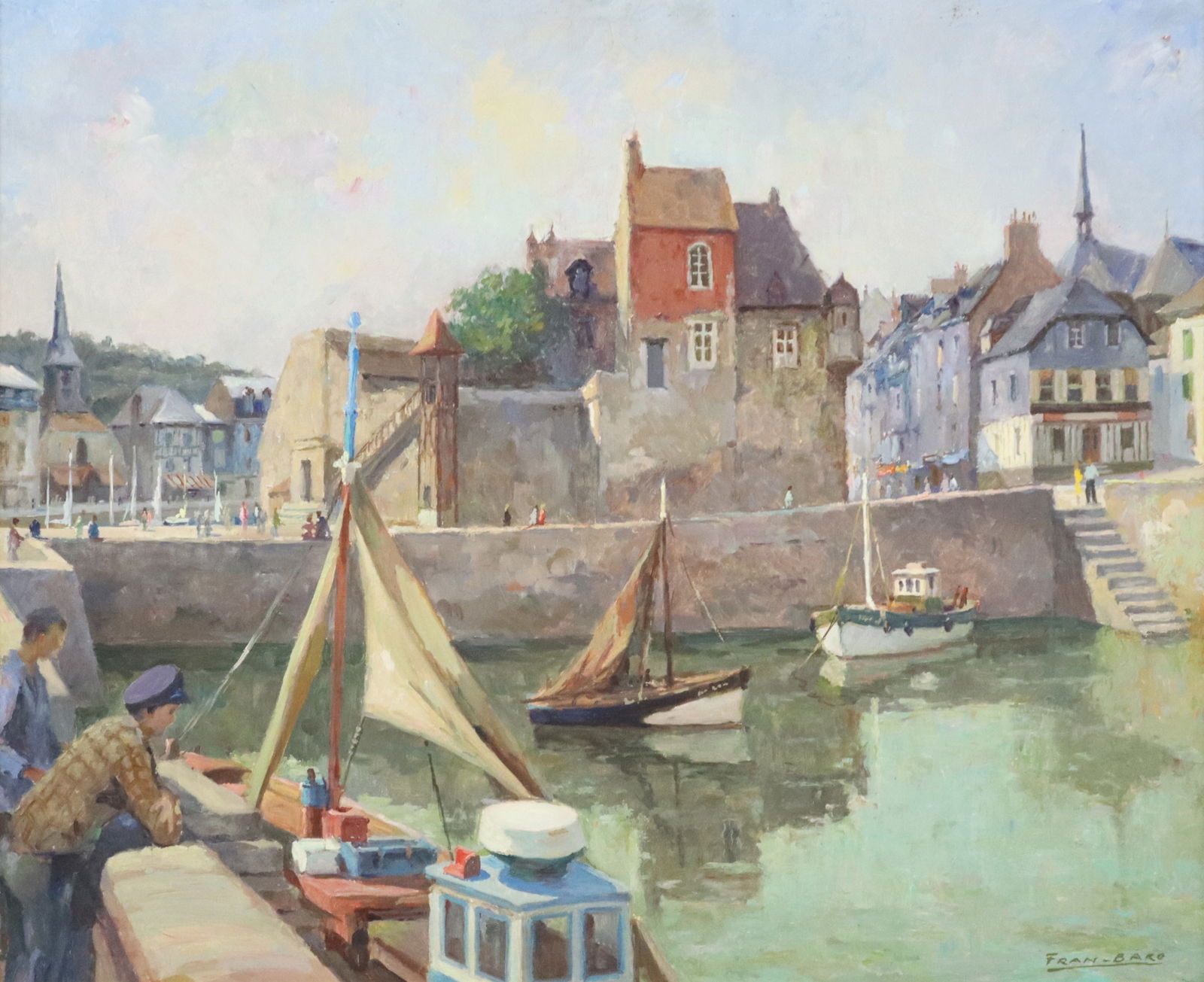 FRANCISCO BARO (1926-2000) FISHERMEN IN HONFLEUR (1 of 5)