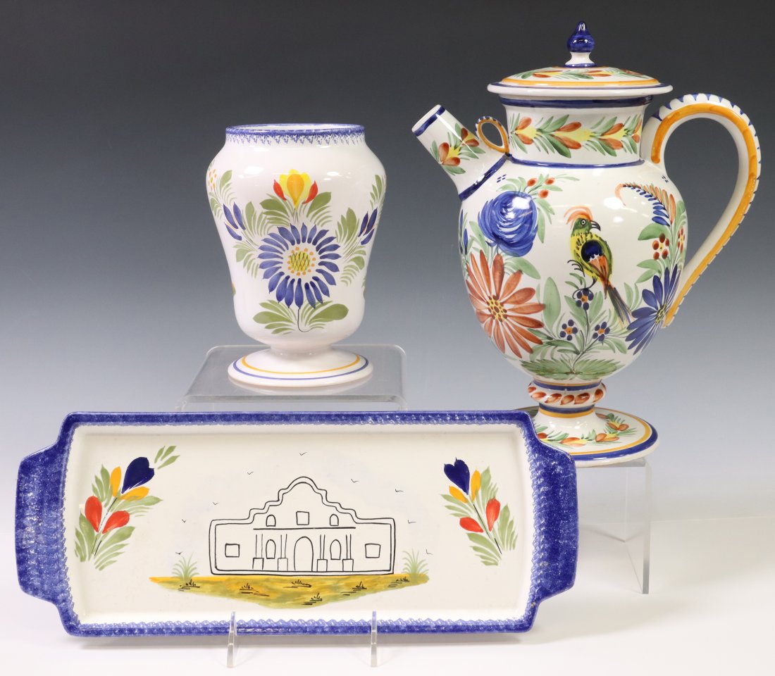 3) HB & FAB QUIMPER POTTERY ALAMO & APOTHECARY LOT (1 of 4)