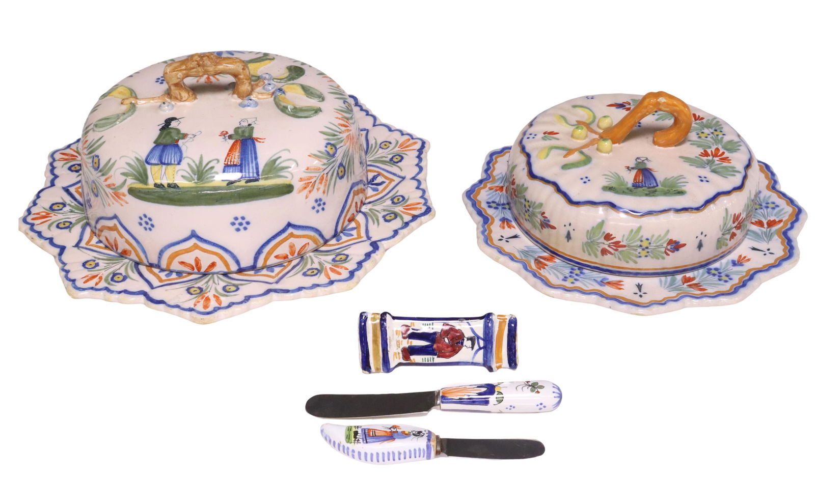 (5) HENRIOT QUIMPER BUTTER DISHES & SERVICE ITEMS (1 of 3)
