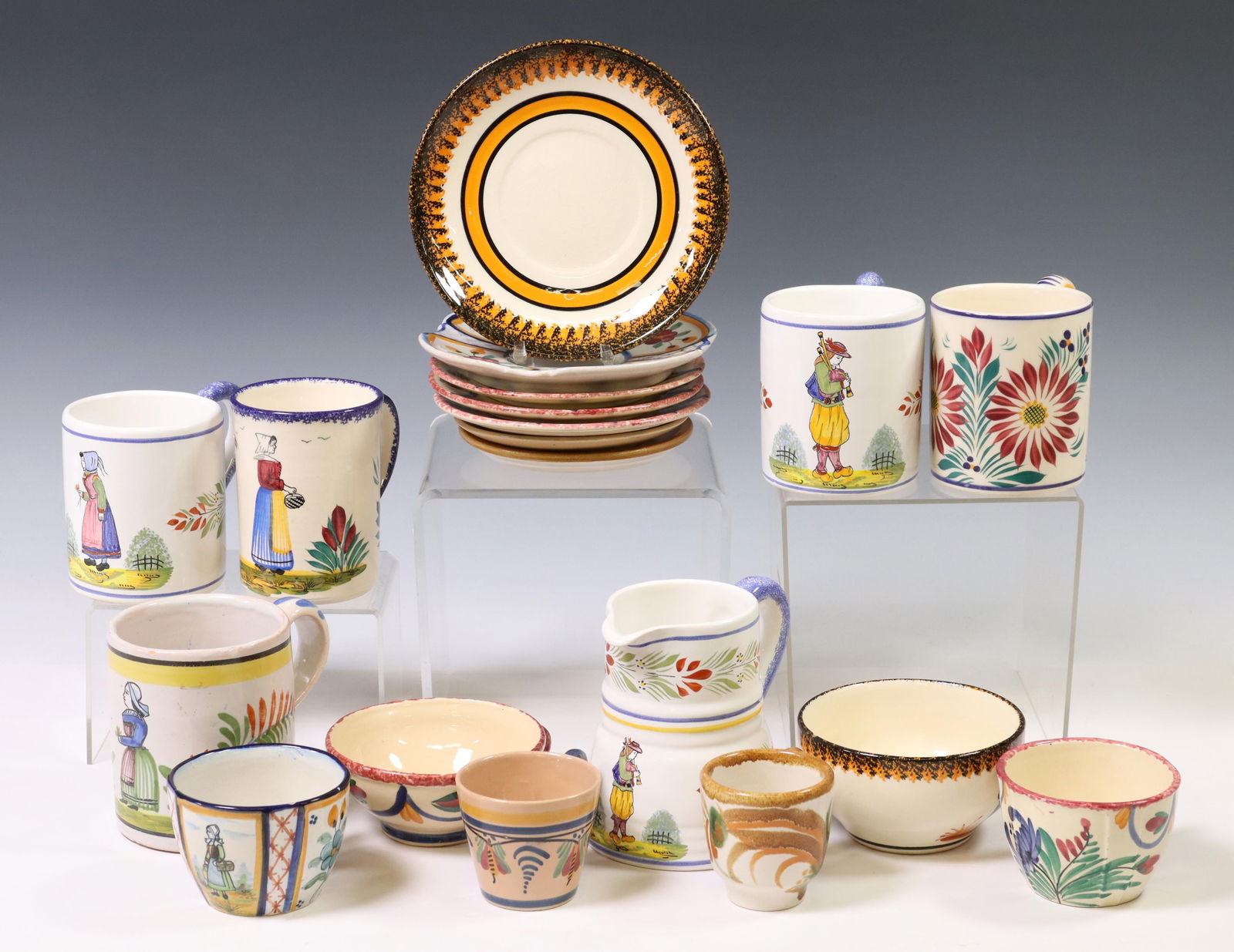 (19) COLLECTION FRENCH QUIMPER & FAIENCE TABLEWARE (1 of 6)