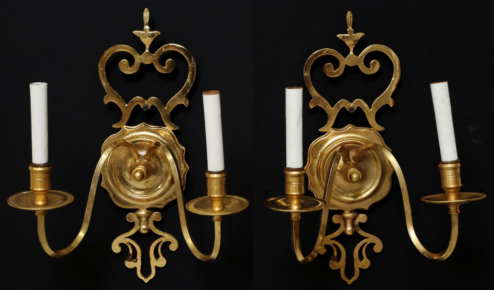 (2) ITALIAN NEOCLASSICAL BRASS TWO-LIGHT SCONCES (1 of 3)