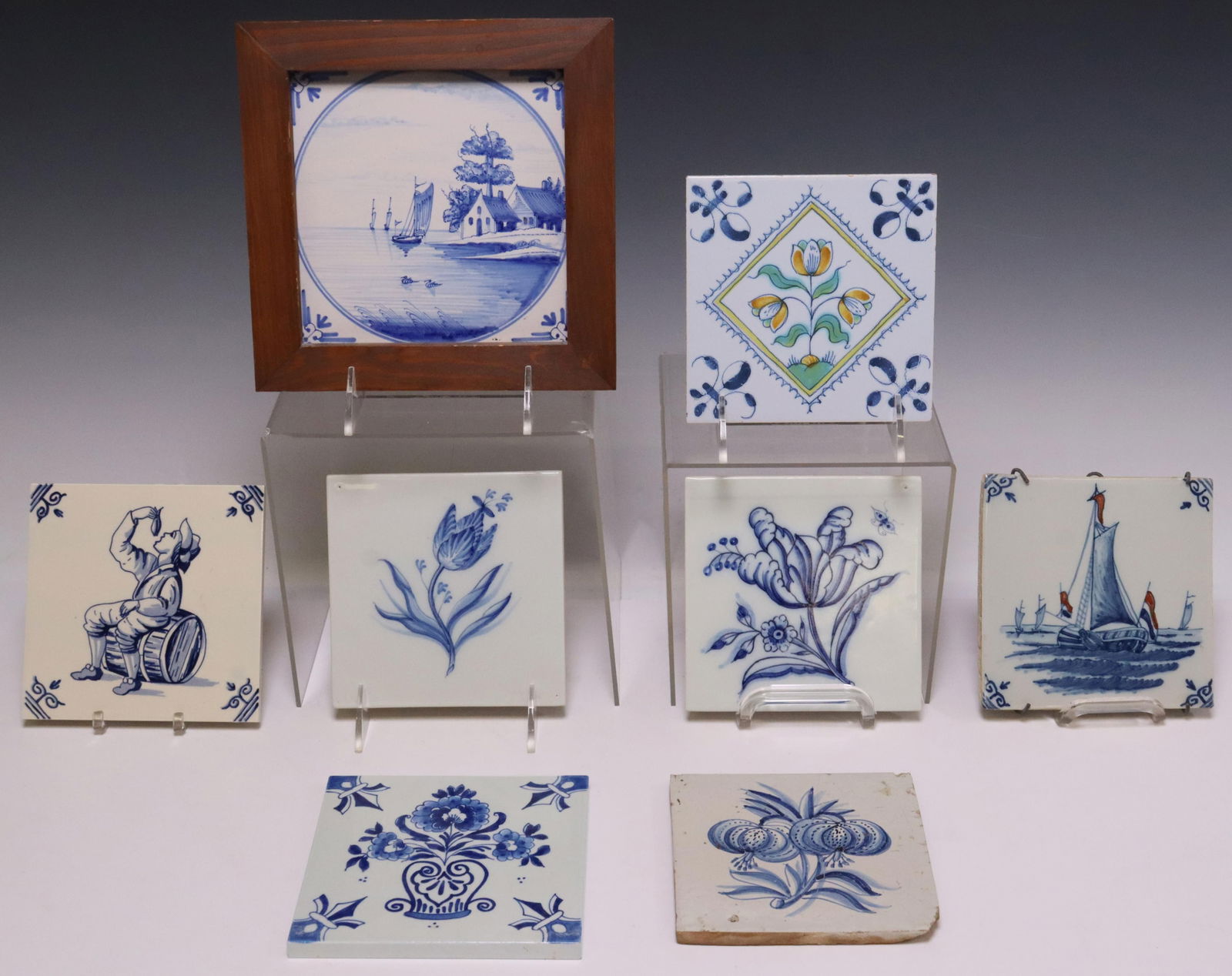 (8) DELFT TIN-GLAZED EARTHENWARE TILES (1 of 8)