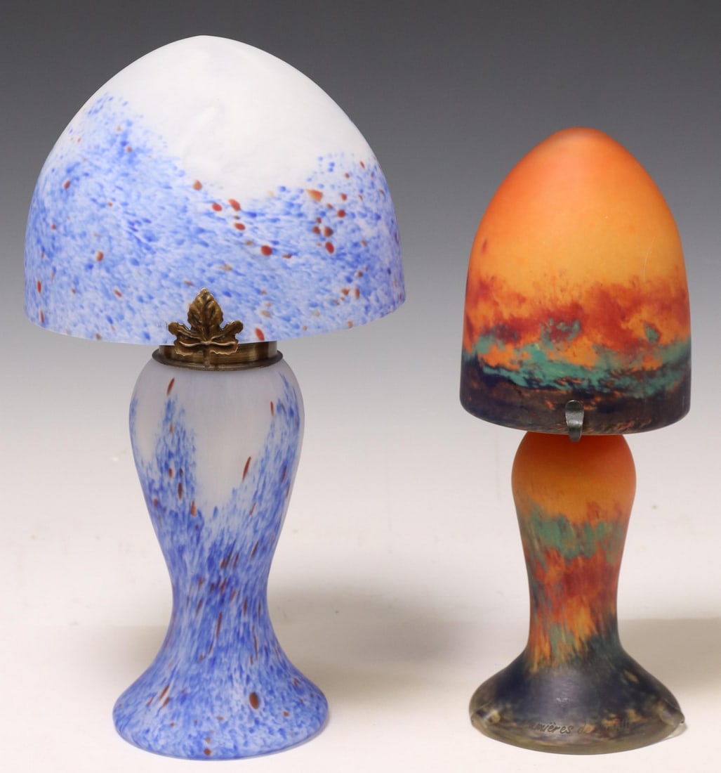 (2) FRENCH PATE DE VERRE GLASS TABLE LAMPS (1 of 3)
