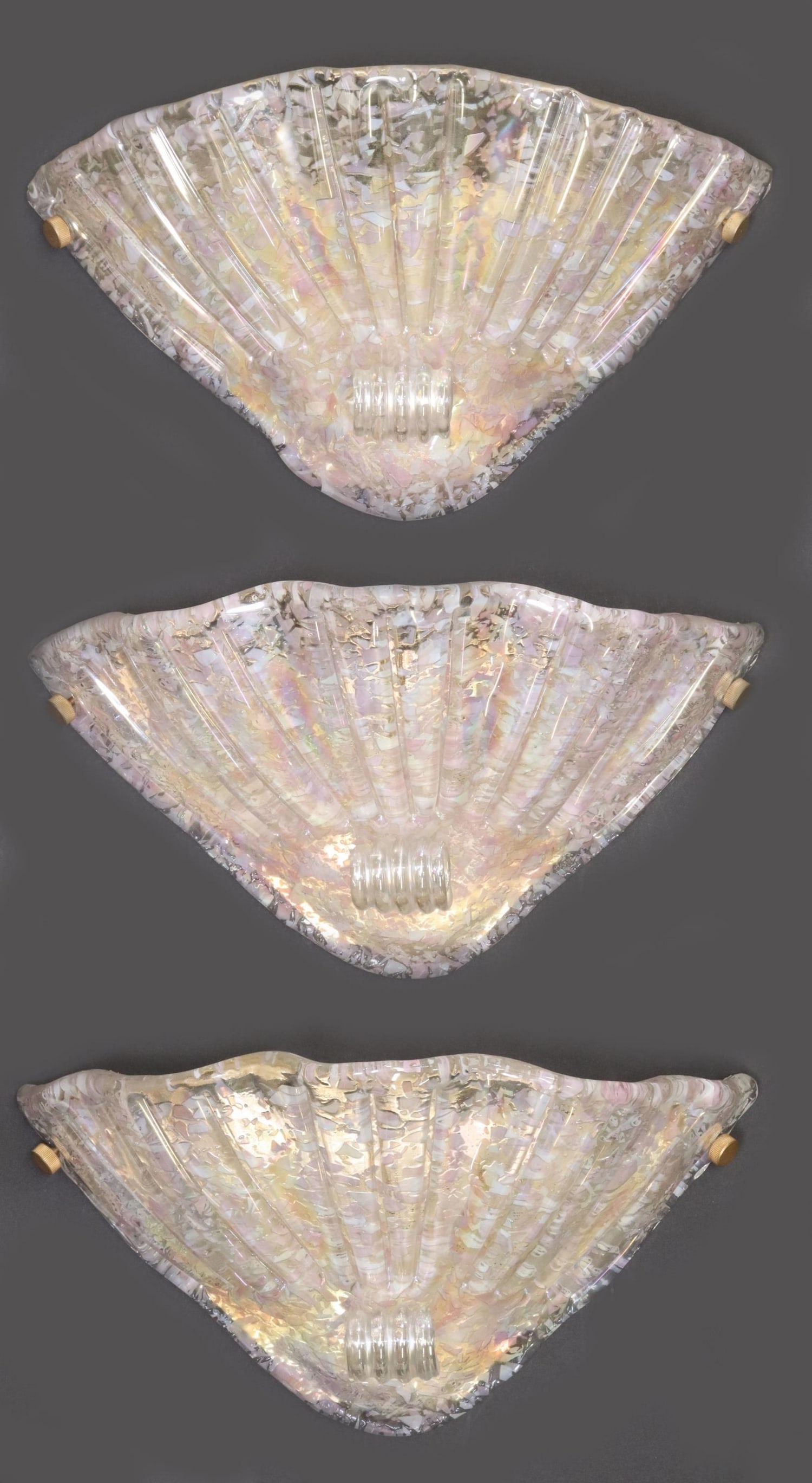 (3) ITALIAN MURANO GLASS SHELL-FORM SCONCES (1 of 4)