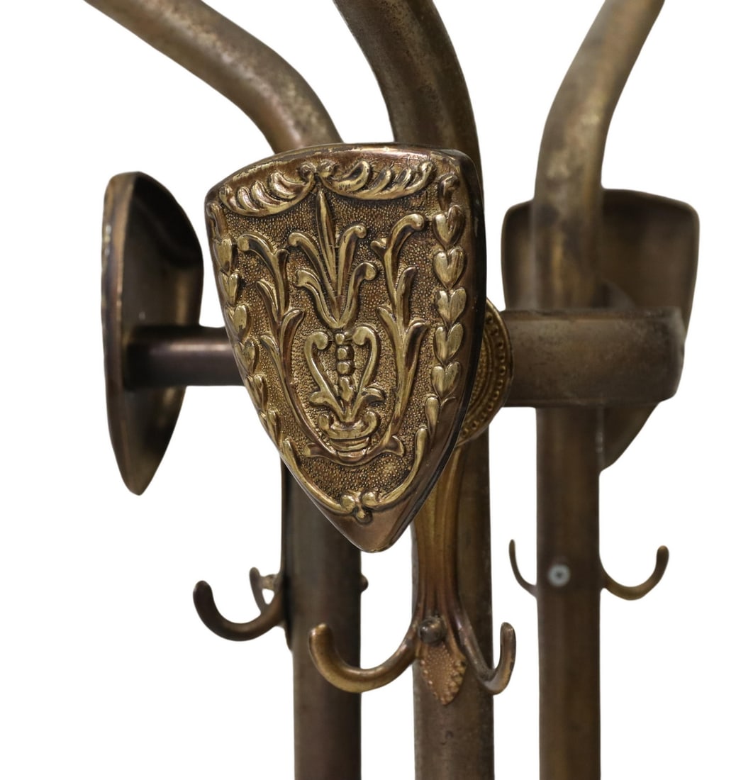 ITALIAN GILT METAL STANDING HALL TREE/ COAT RACK (1 of 3)