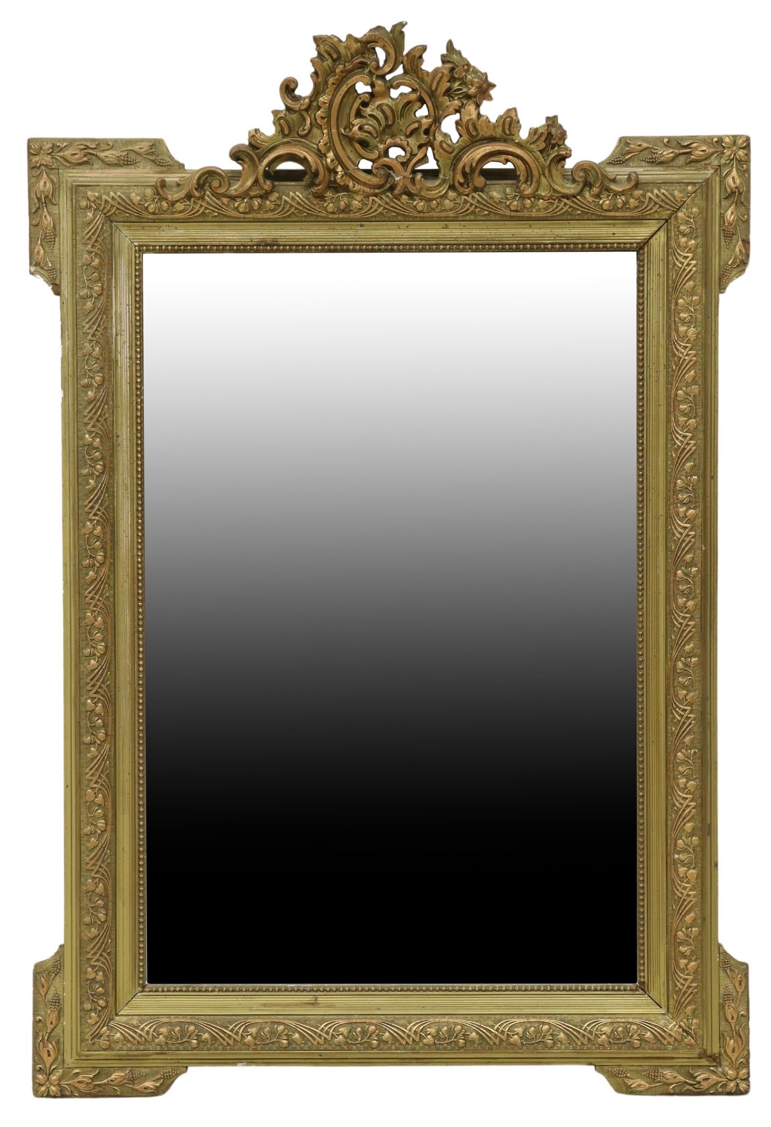 FRENCH LOUIS XVI STYLE GILT PAINTED WALL MIRROR (1 of 3)