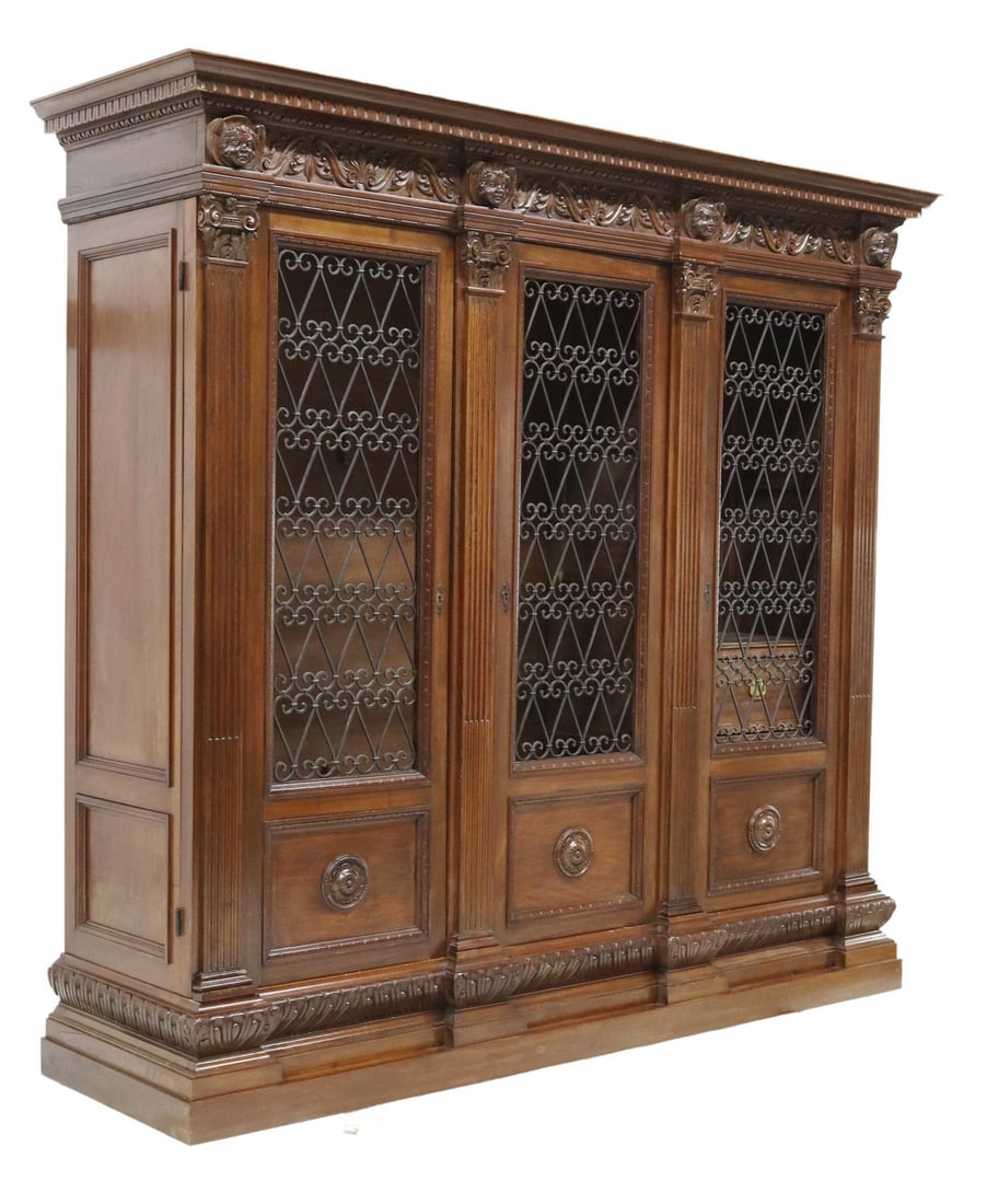ITALIAN RENAISSANCE REVIVAL CARVED WALNUT ARMOIRE (1 of 5)