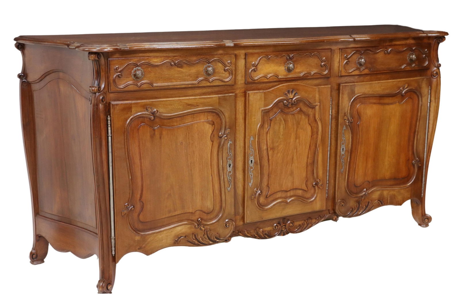 FRENCH LOUIS XV STYLE WALNUT SIDEBOARD (1 of 6)