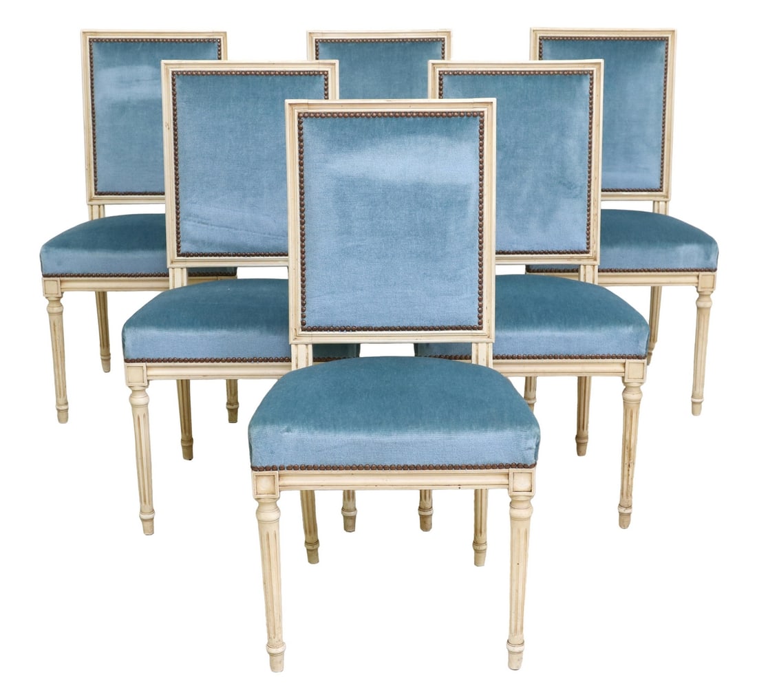 (6) FRENCH LOUIS XVI STYLE PAINTED SIDE CHAIRS (1 of 4)