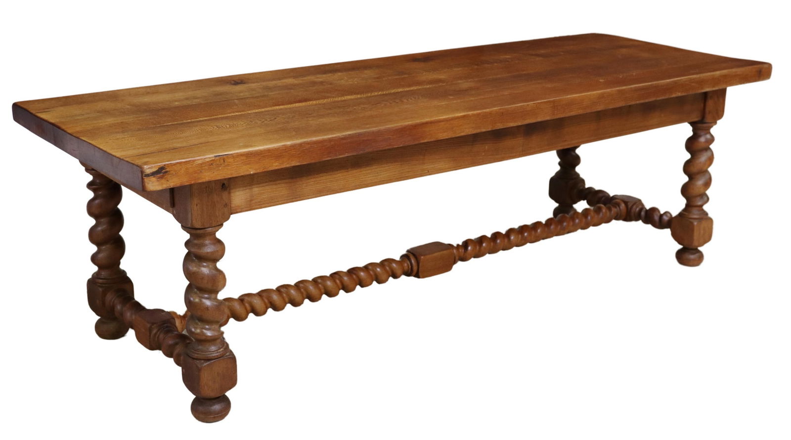 FRENCH OAK TWO-DRAWER FARMHOUSE TABLE, 98"L (1 of 5)