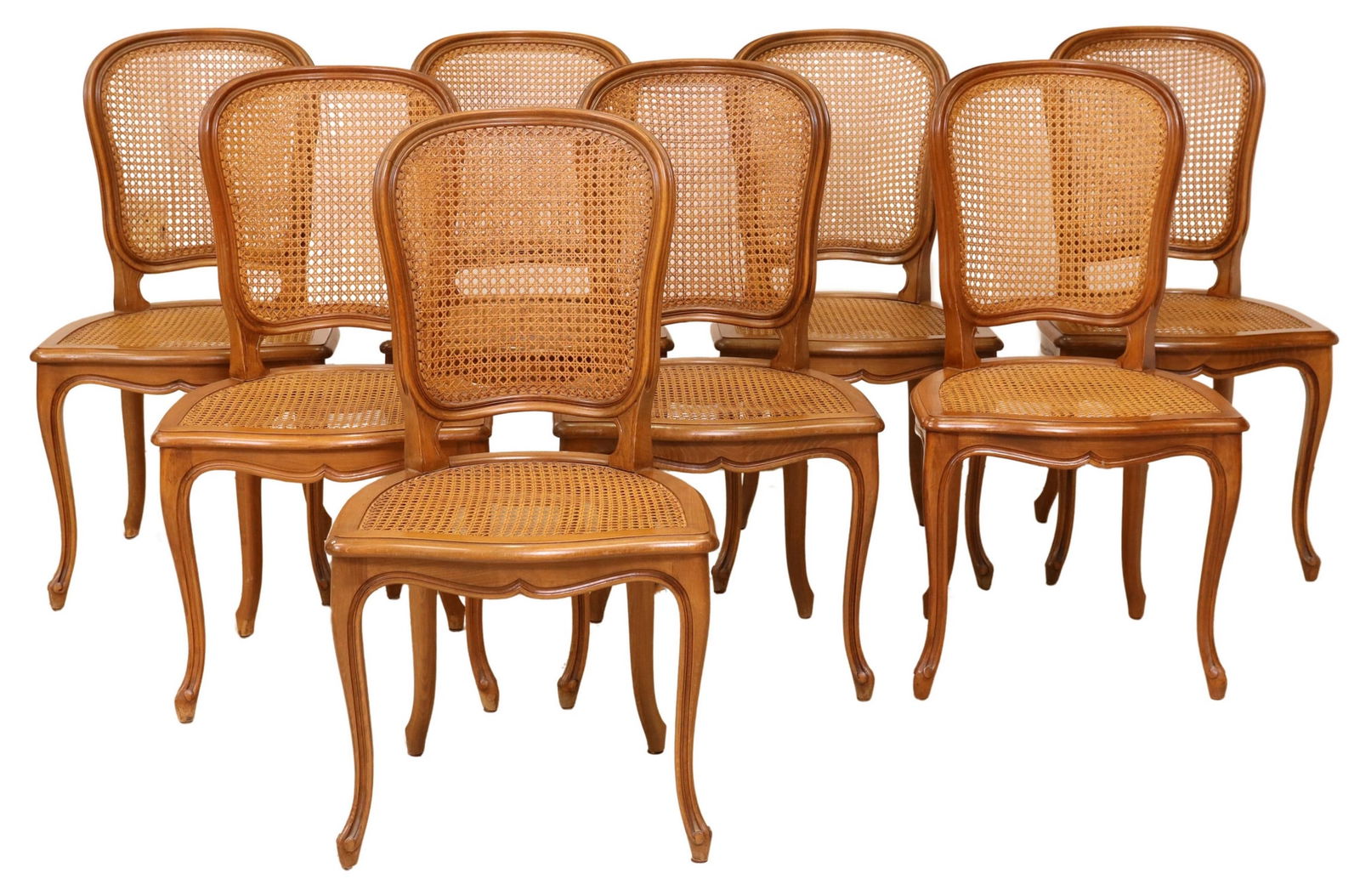(8) FRENCH LOUIS XV STYLE CANED SIDE CHAIRS (1 of 4)