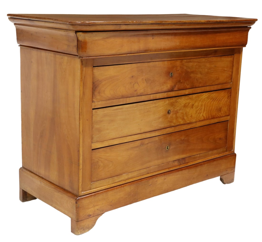 FRENCH LOUIS PHILIPPE PERIOD FRUITWOOD COMMODE (1 of 5)