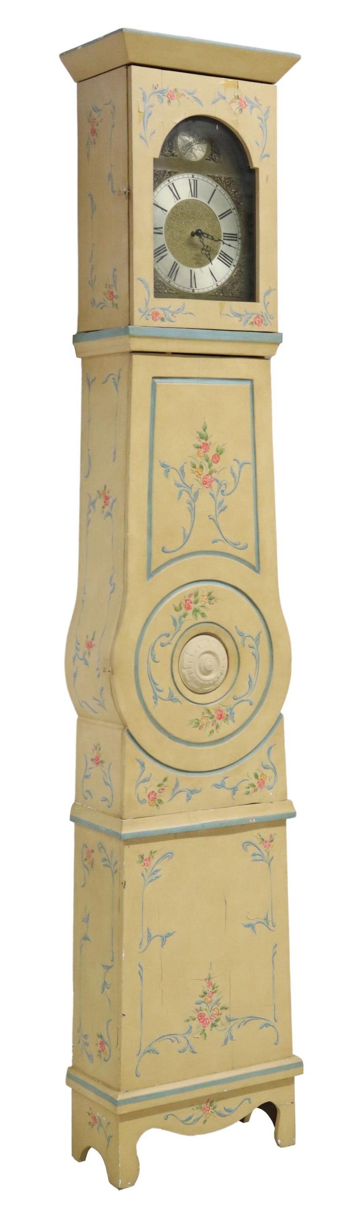 TRIPLE WEIGHT PAINT DECORATED LONGCASE CLOCK (1 of 7)