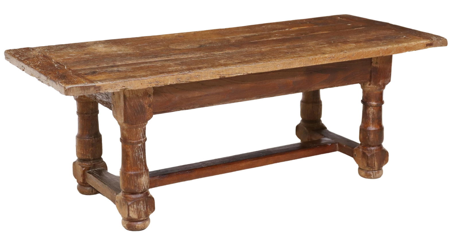 FRENCH PROVINCIAL OAK PLANK-TOP COFFEE TABLE (1 of 4)