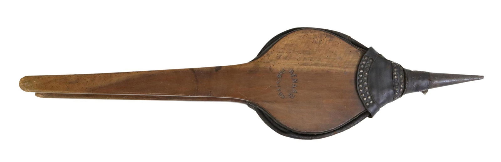 LARGE FRENCH WOOD & LEATHER BLACKSMITH'S BELLOWS (1 of 5)