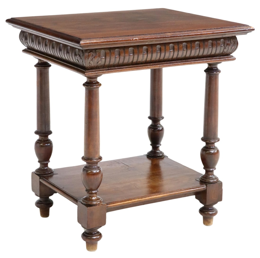 ITALIAN CARVED SIDE TABLE ON TURNED LEGS (1 of 4)
