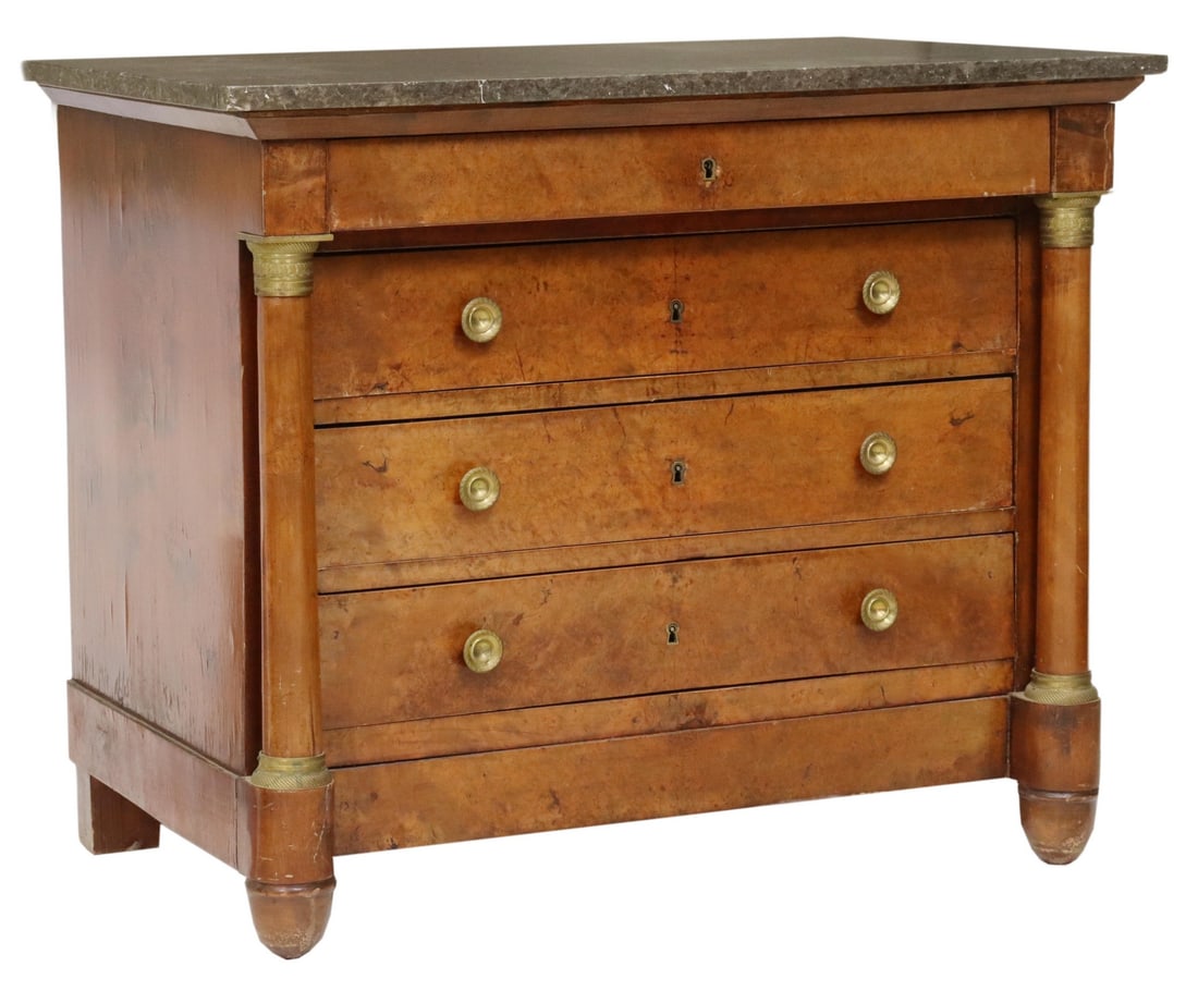 FRENCH EMPIRE STYLE MARBLE-TOP COMMODE (1 of 5)