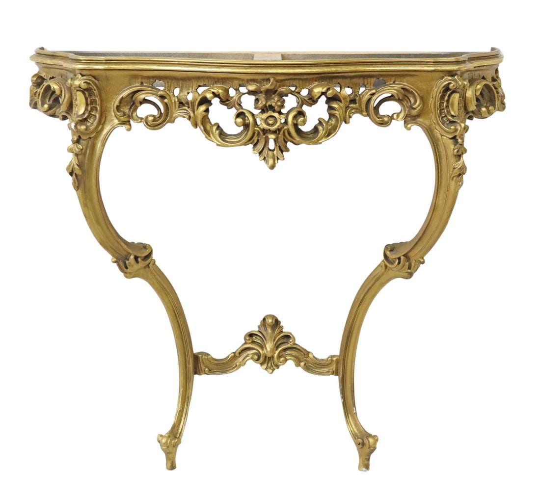 LOUIS XV STYLE GILTWOOD WALL BRACKET CONSOLE TABLE (1 of 3)