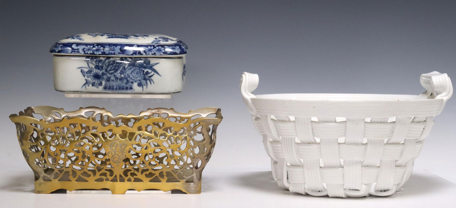 (3) GROUP OF TABLE BASKETS & COVERED BOX (1 of 6)