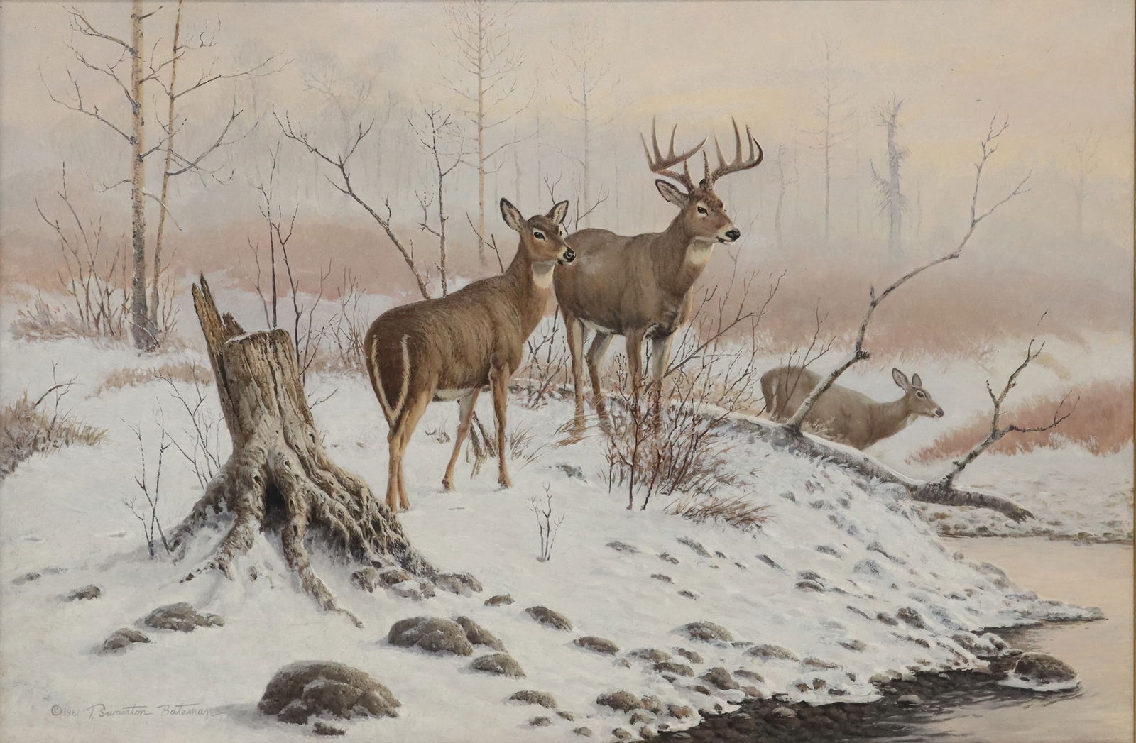 TERRY SWANTON BATEMAN (B.1942) PANTING, DEER (1 of 5)