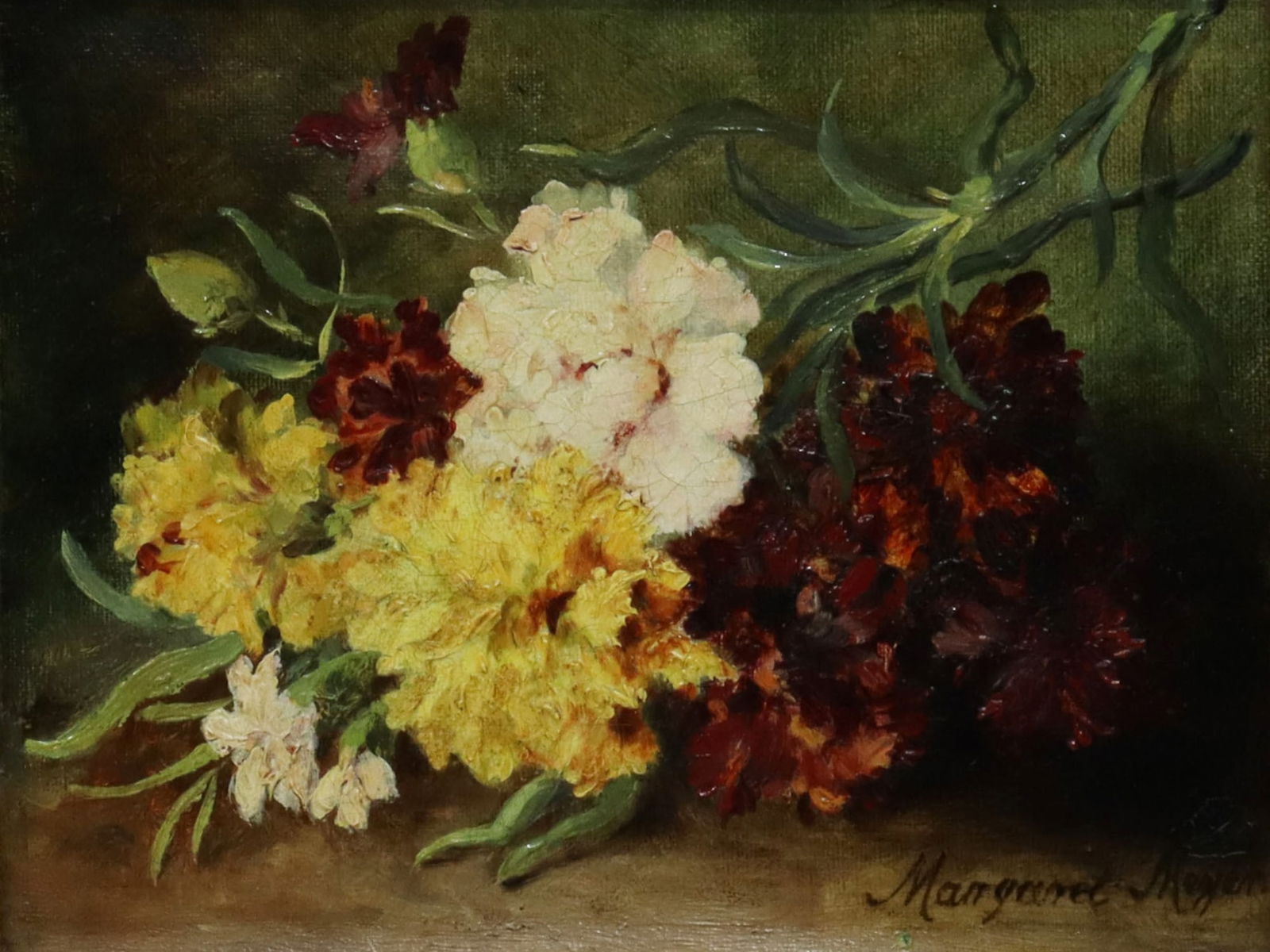 MARGARET MEYER PAINTING STILL LIFE WITH FLOWERS (1 of 4)