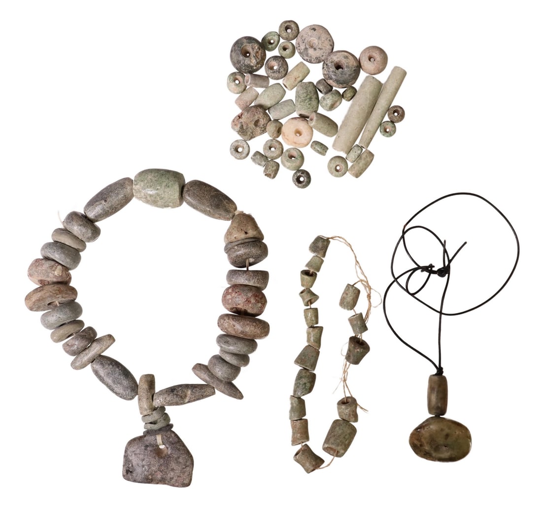 (LOT) PRE-COLUMBIAN STYLE CARVED HARDSTONE BEADS (1 of 5)