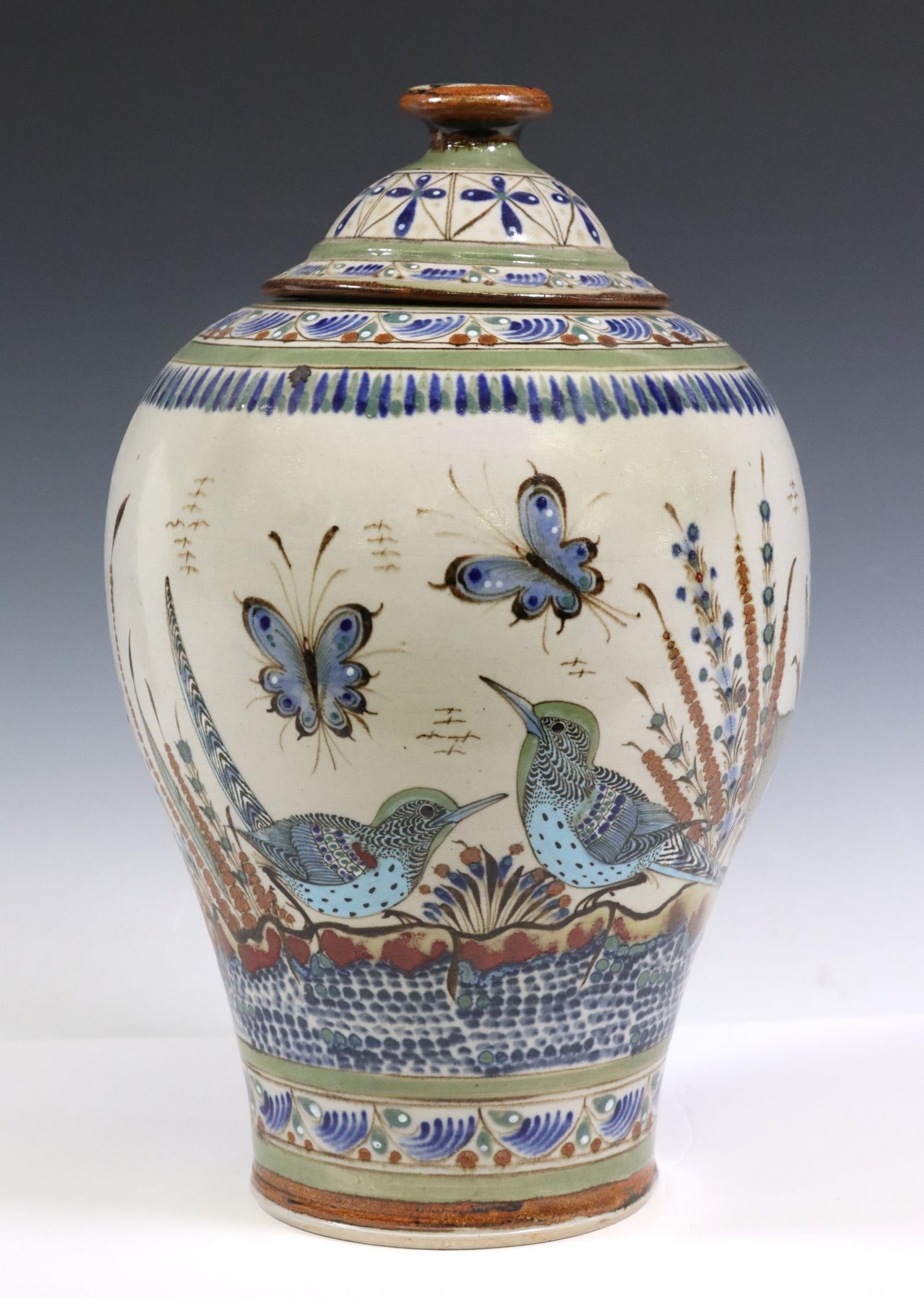 KEN EDWARDS TONALA FOLK ART POTTERY VASE (1 of 5)